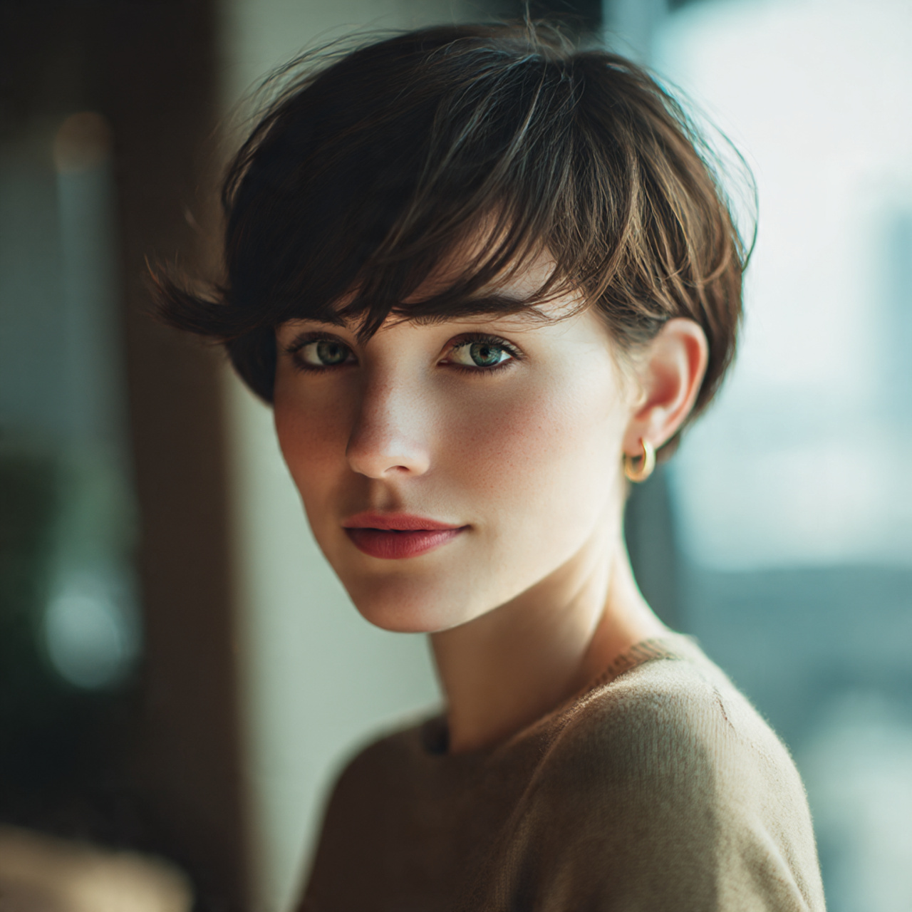 Bold & Chic: 20 Short Cropped Hairstyles Ideas 4 a gentle elegant woman with a short