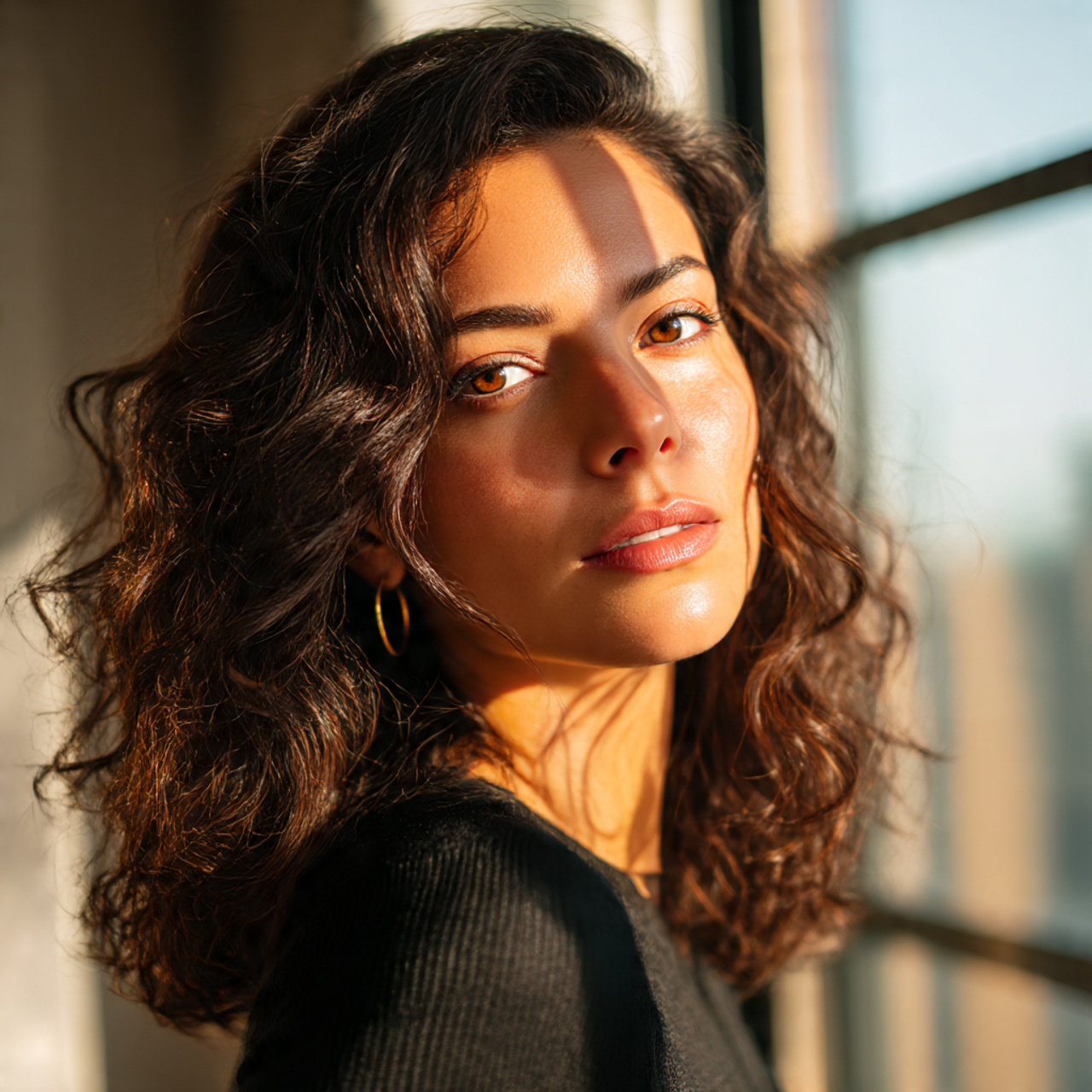 a glossy california brunette full saturation look on