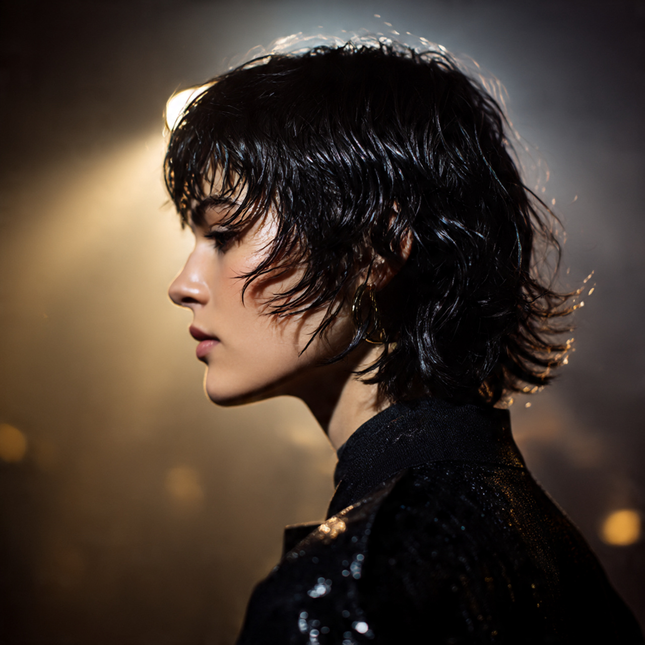 20 Wavy Wolf Cut with Bangs Ideas To Boost Self Confidence 20 a glossy high fashion image of a model