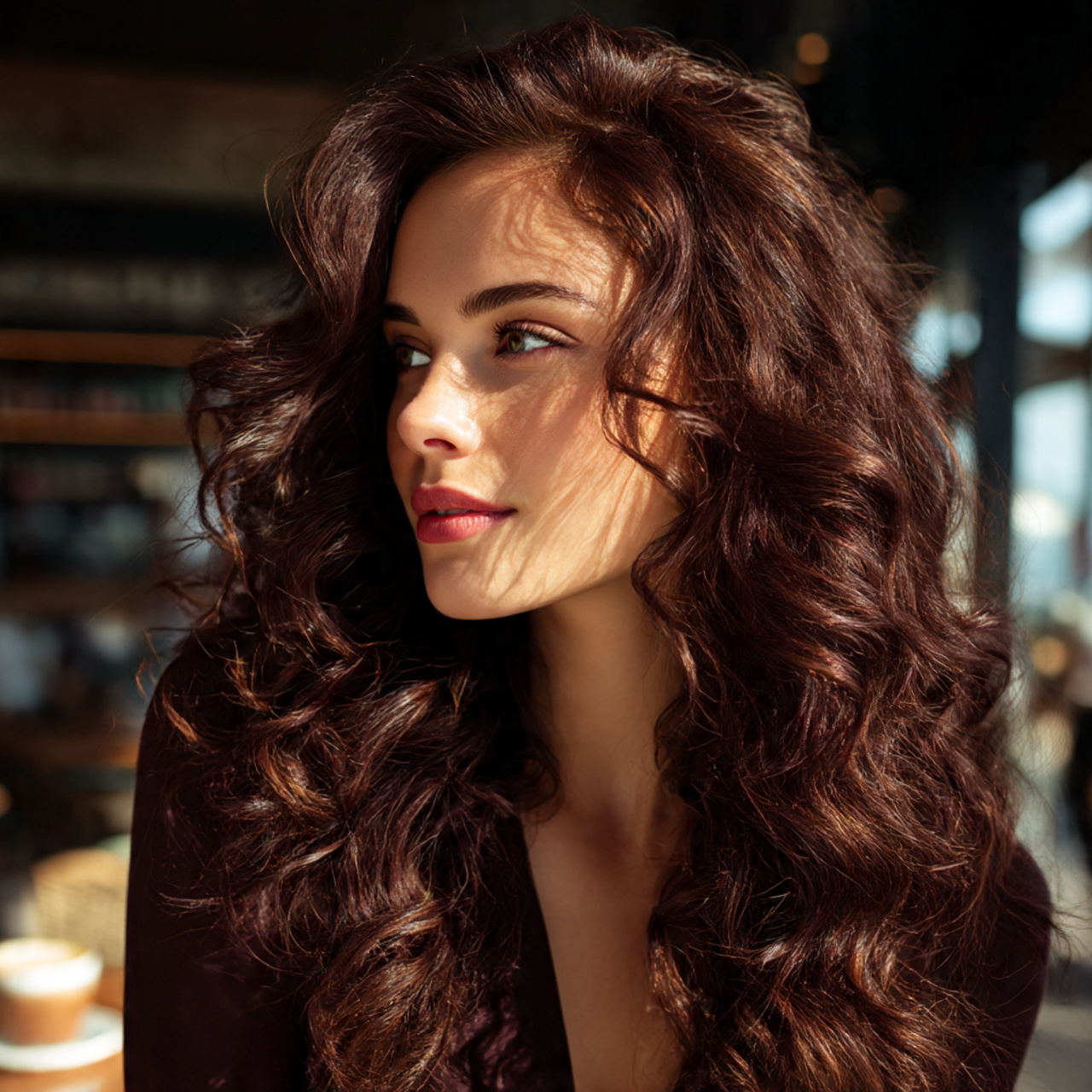 a gorgeous model with chocolate cherry glaze