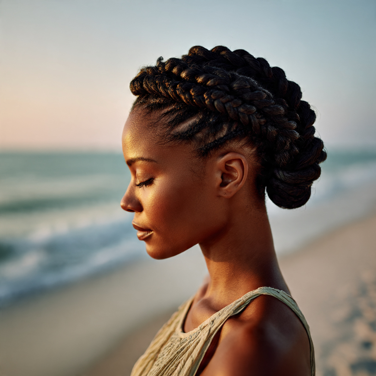 a graceful woman with rich dark skin