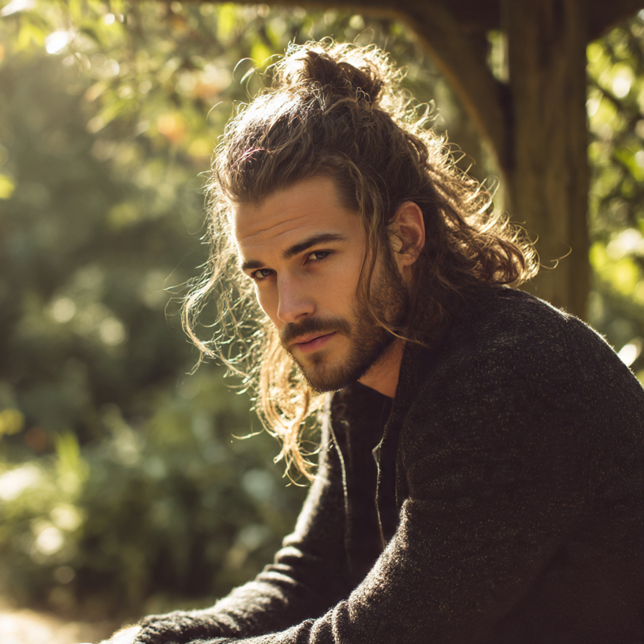 27 Best Long Hairstyles for Men Tips: Grow the Flow 3 a handsome man with half up half down long