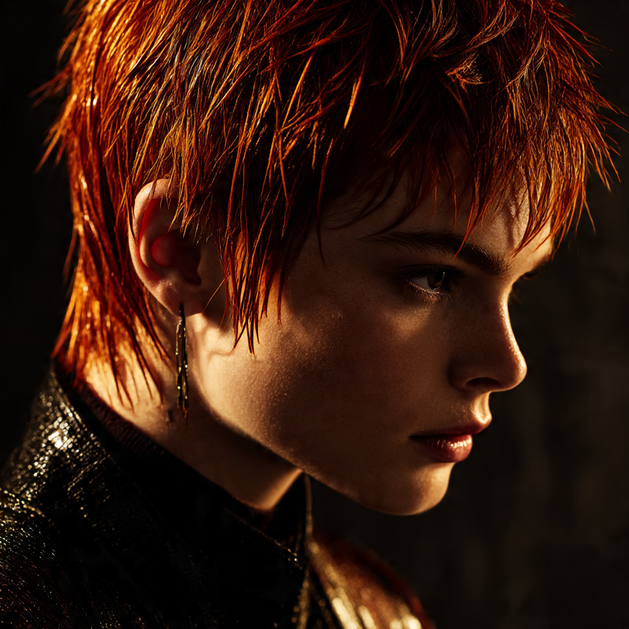 a high fashion studio shot of a model