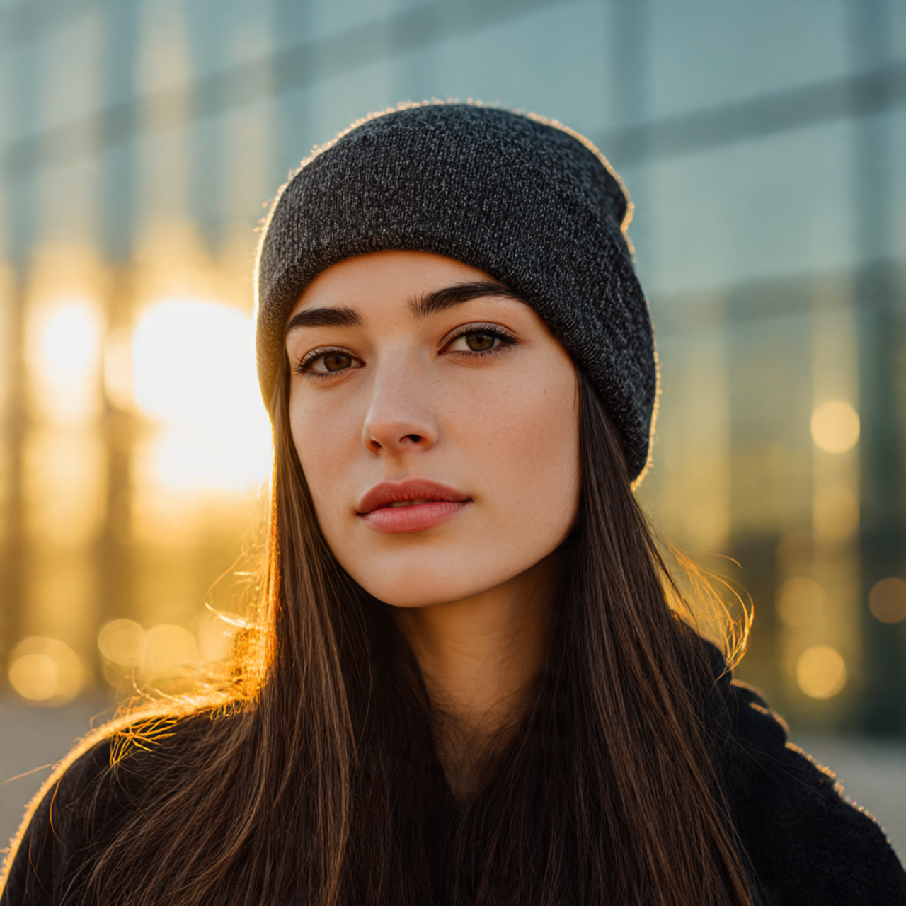a high resolution close up of a modern woman