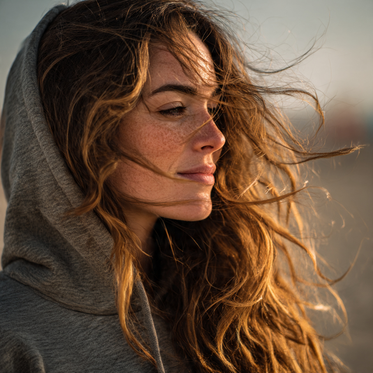a high resolution outdoor portrait of a woman