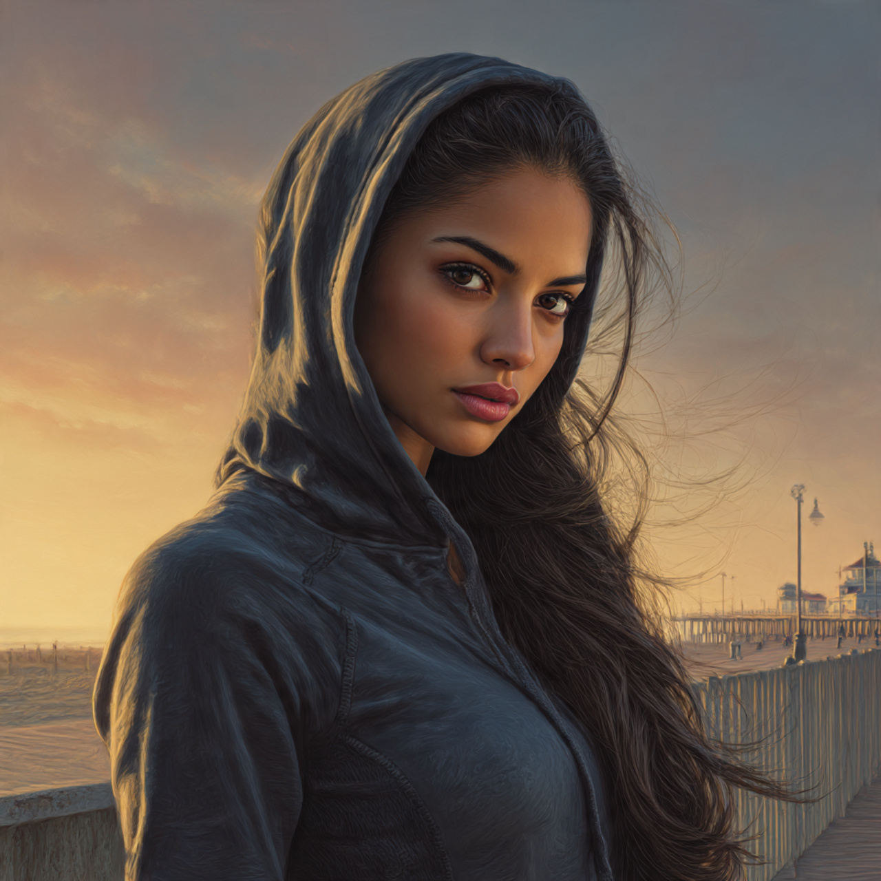 a high resolution portrait of a confident latina