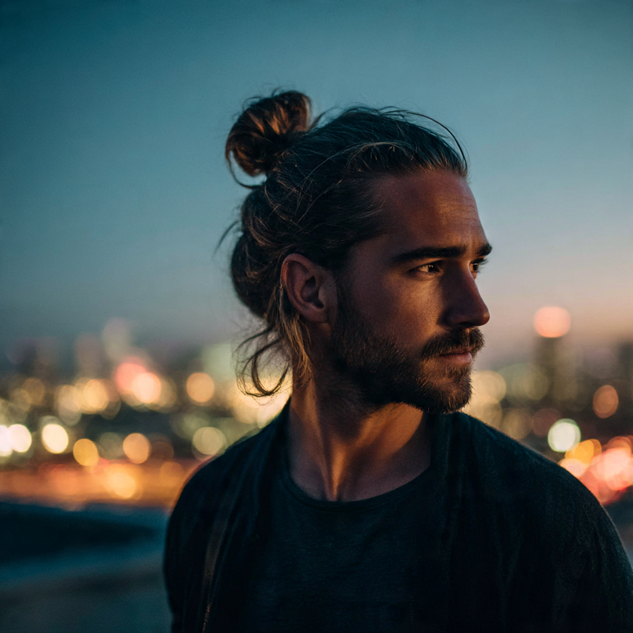 Master the Flow: 27 Long Haircuts for Men Ideas & Tips 4 a highly realistic close up of a man