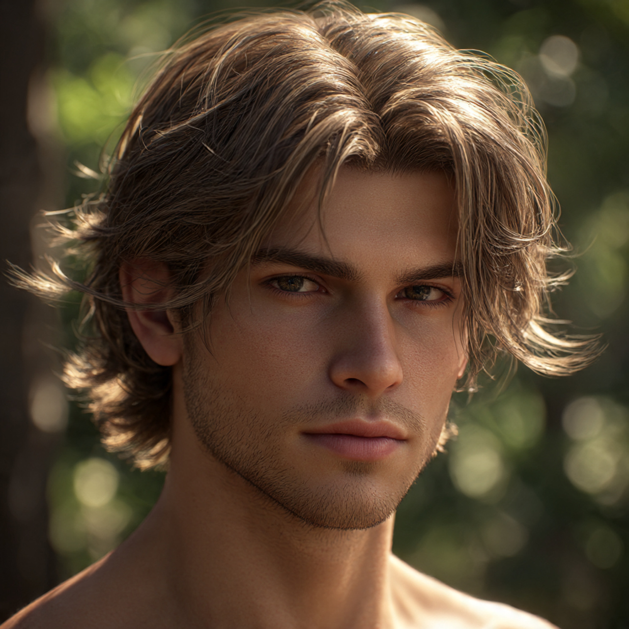 20 Modern Wolf Cut Men Ideas to Upgrade Your Style 15 a highly realistic image of a handsome