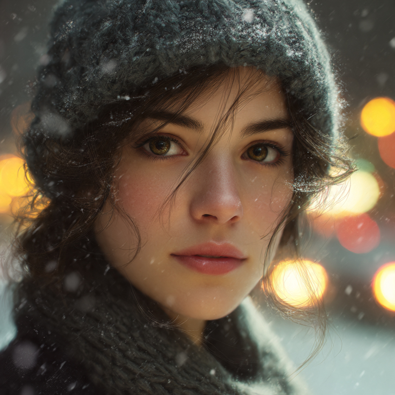 a highly realistic portrait of a serene 2