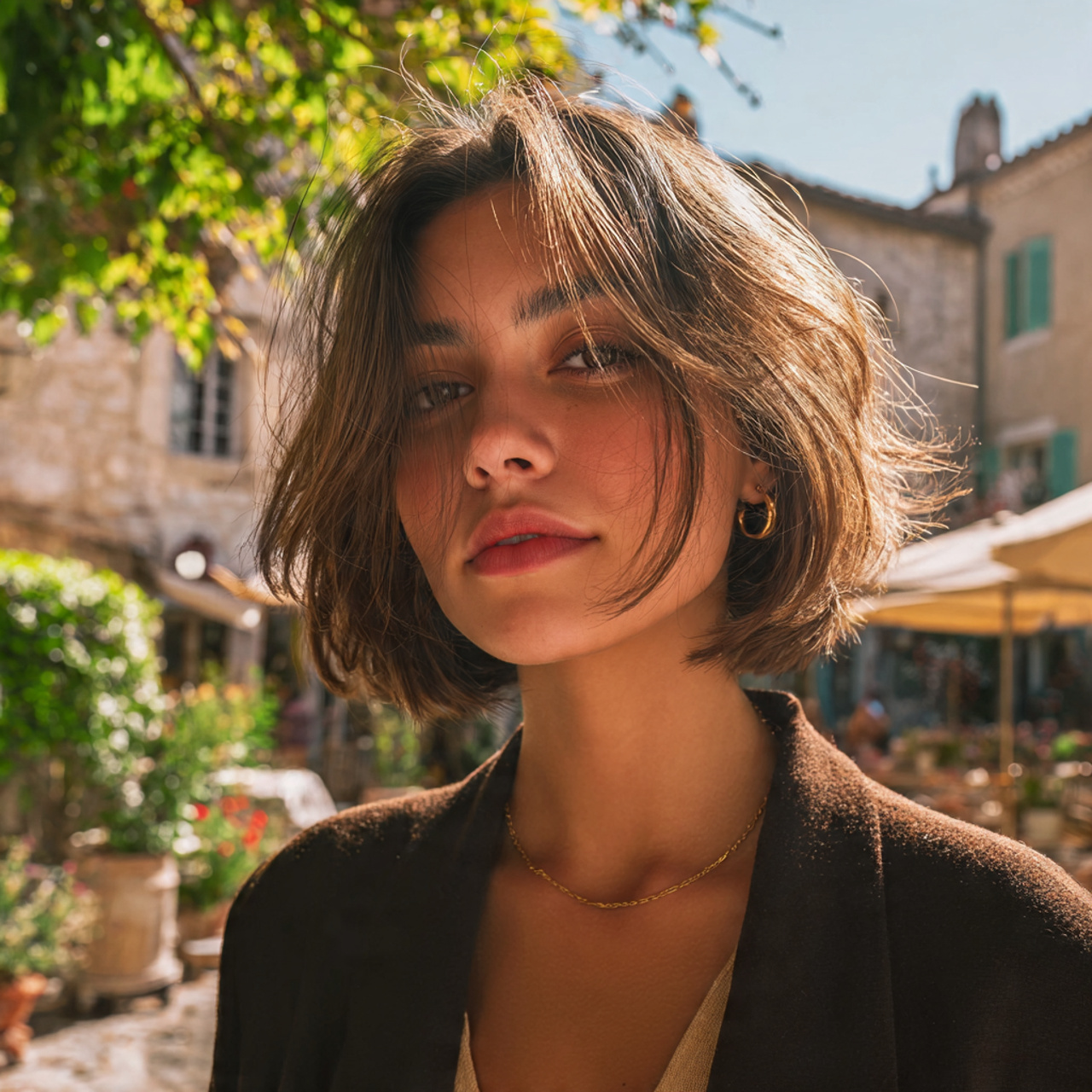 a highly realistic portrait of a woman 1 2