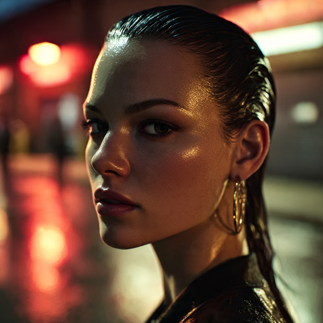 a hyper realistic close up of a european woman