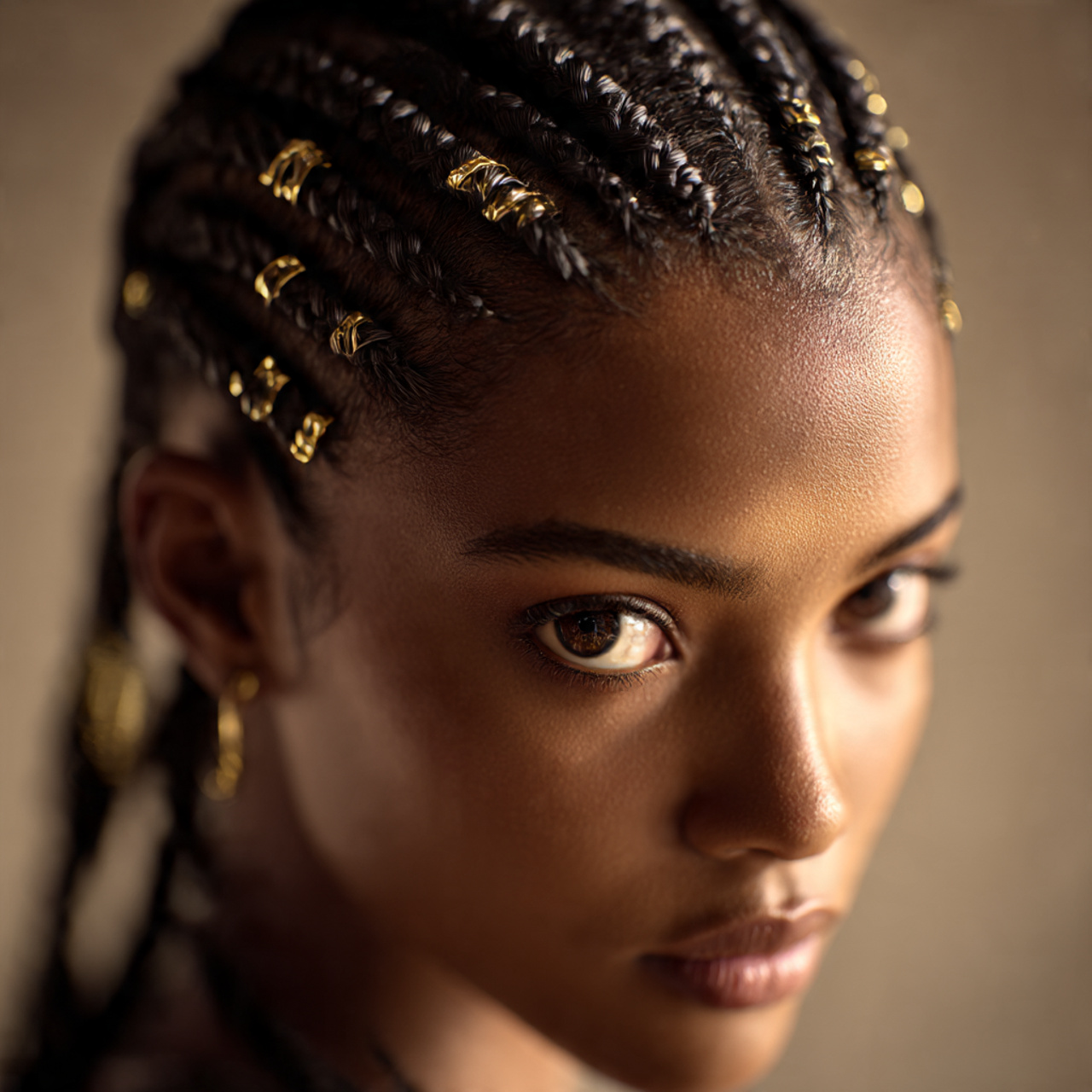 a hyper realistic close up of a young african