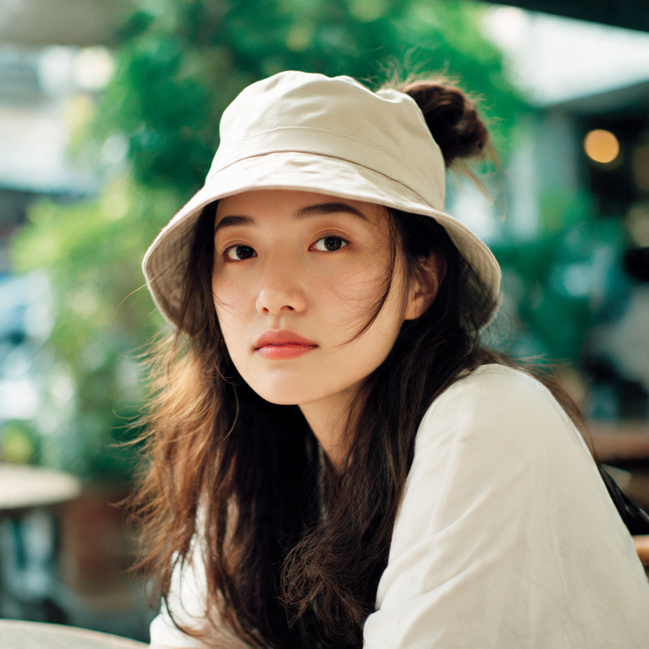 a korean woman with dark brown hair 1