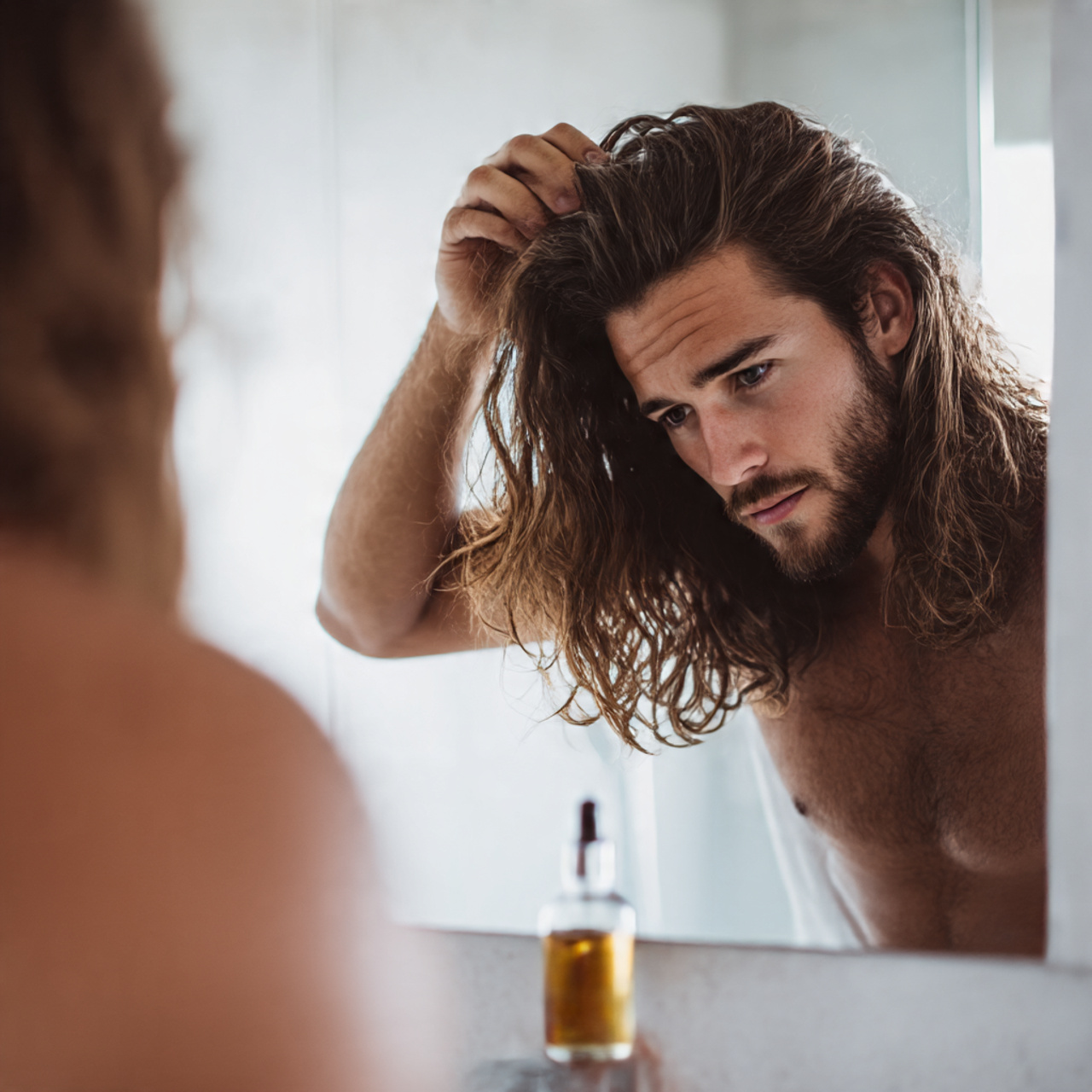 27 Best Long Hairstyles for Men Tips: Grow the Flow 13 a man demonstrating long hairstyles for men