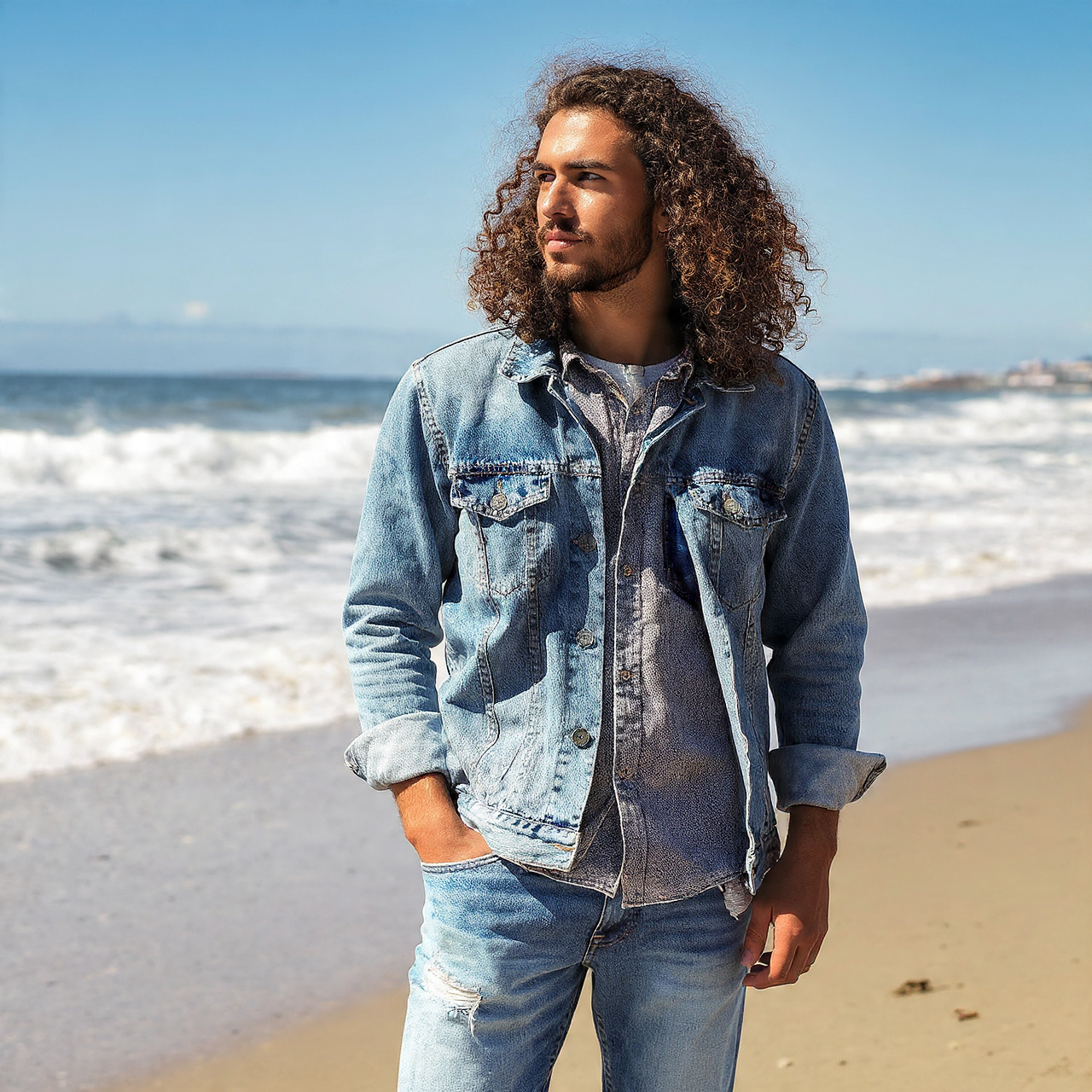 Master the Flow: 27 Long Haircuts for Men Ideas & Tips 12 a man with full long curly hair