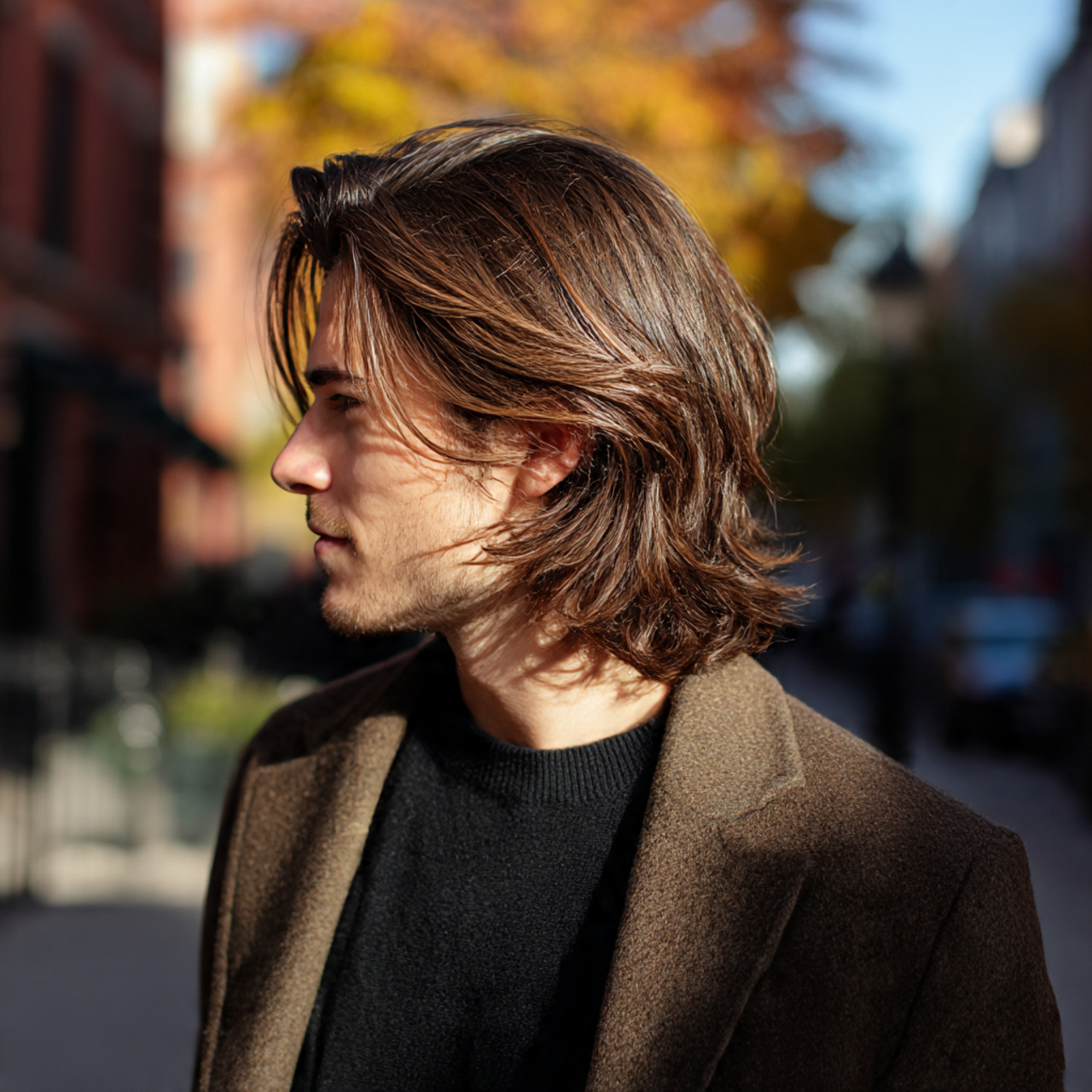 Master the Flow: 27 Long Haircuts for Men Ideas & Tips 19 a man with layered cut for thinning