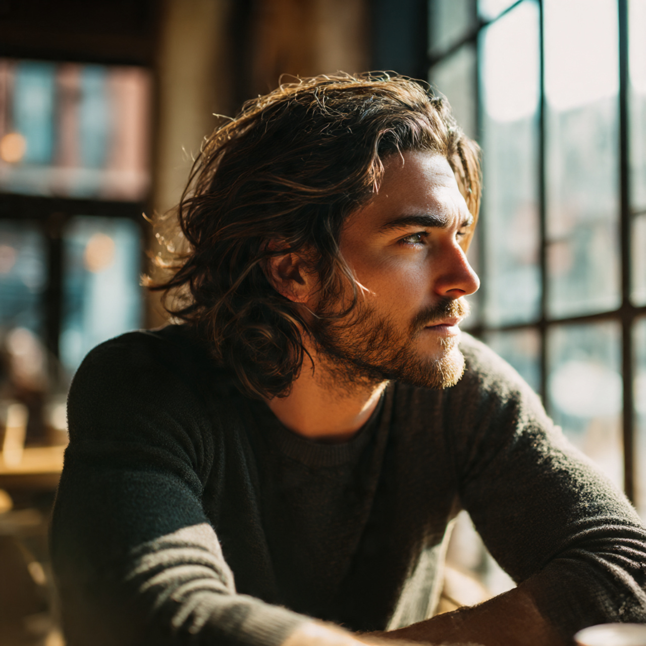 27 Best Long Hairstyles for Men Tips: Grow the Flow 12 a man with mid length grow out long