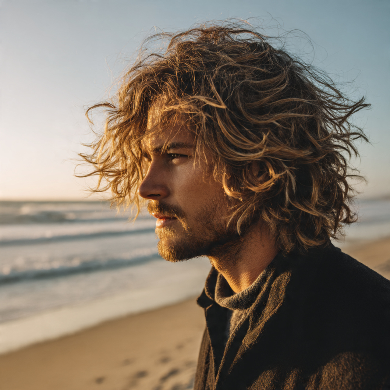 27 Best Medium Hairstyles for Men: Pro Cuts & Styling 9 a man with naturally shaggy medium length hair