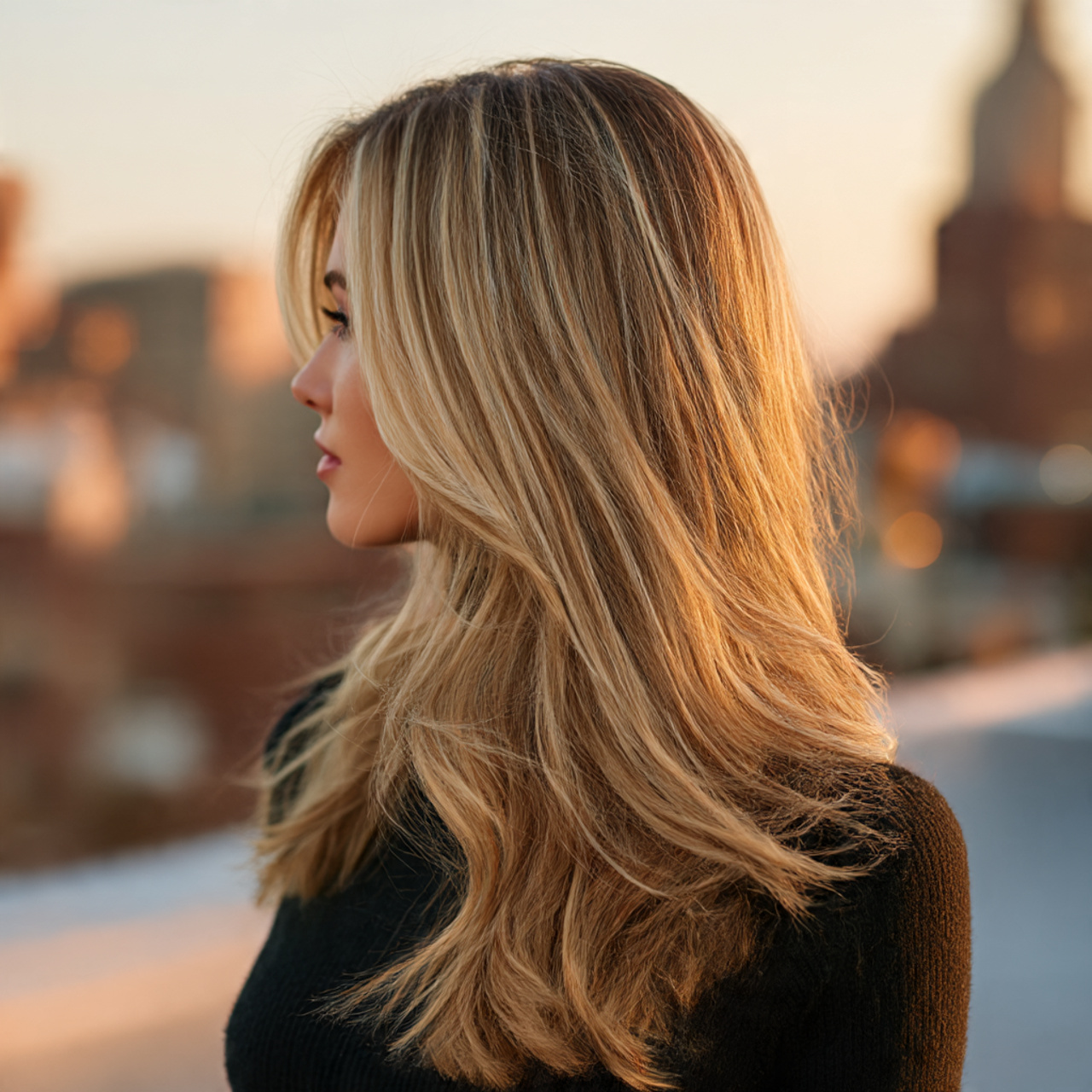 a medium shot of a woman with