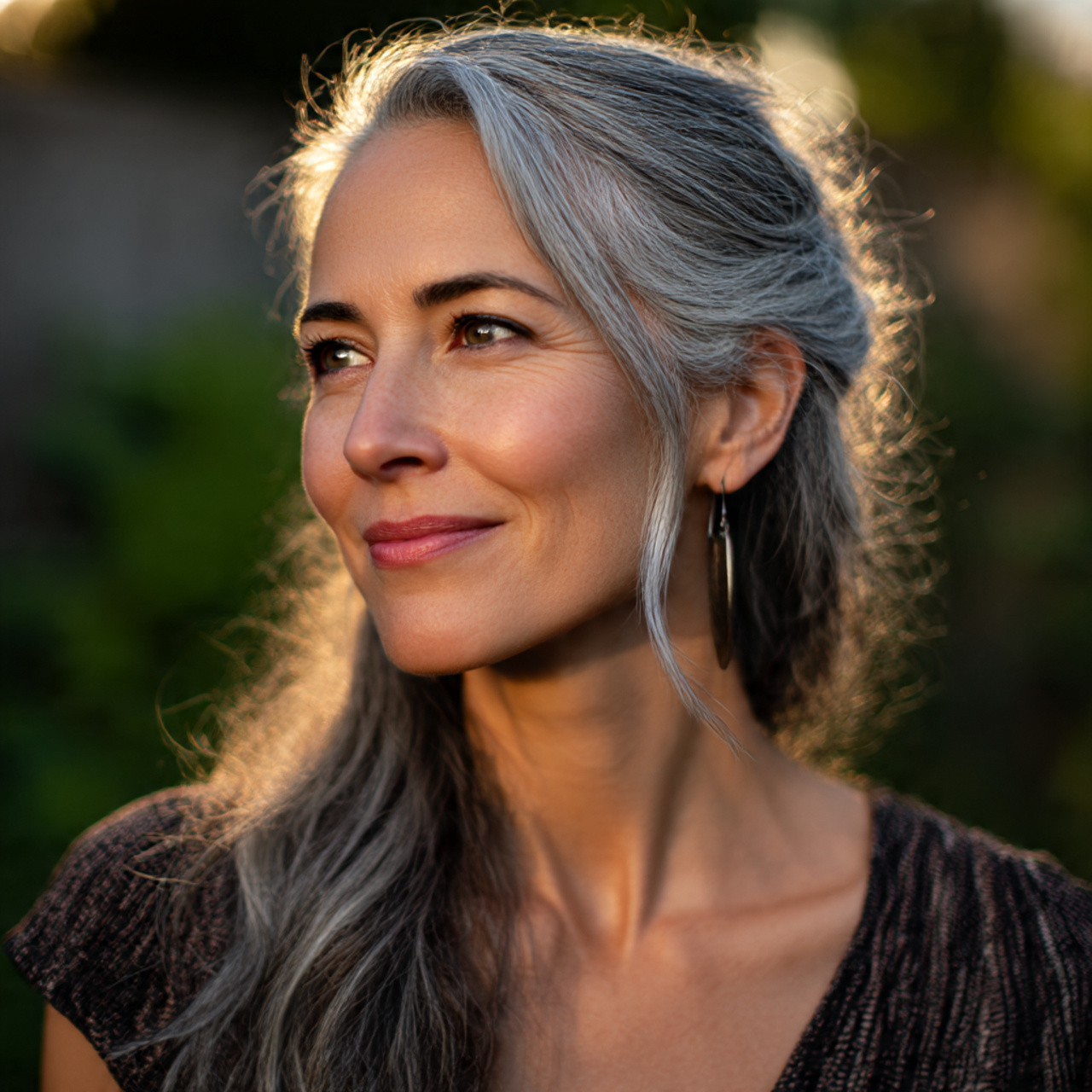 20 Silver Highlights Ideas for a Stunning New Look 16 a mid 40s woman with naturally graying hair