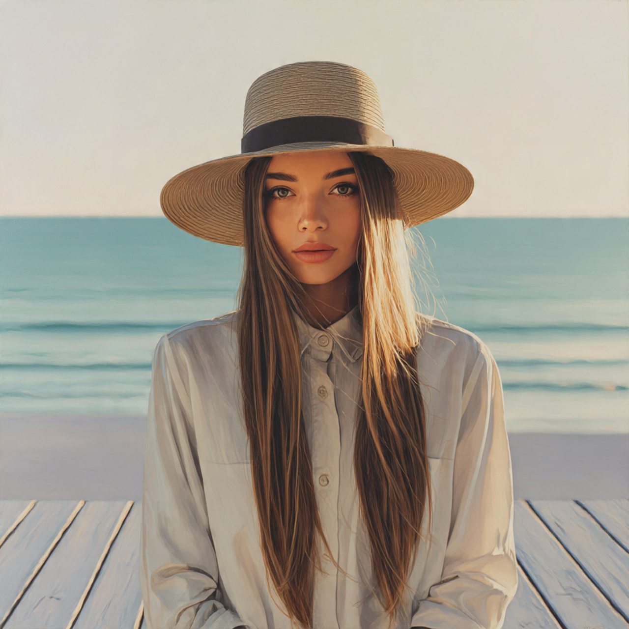 a minimalistic clean portrait of a woman 1