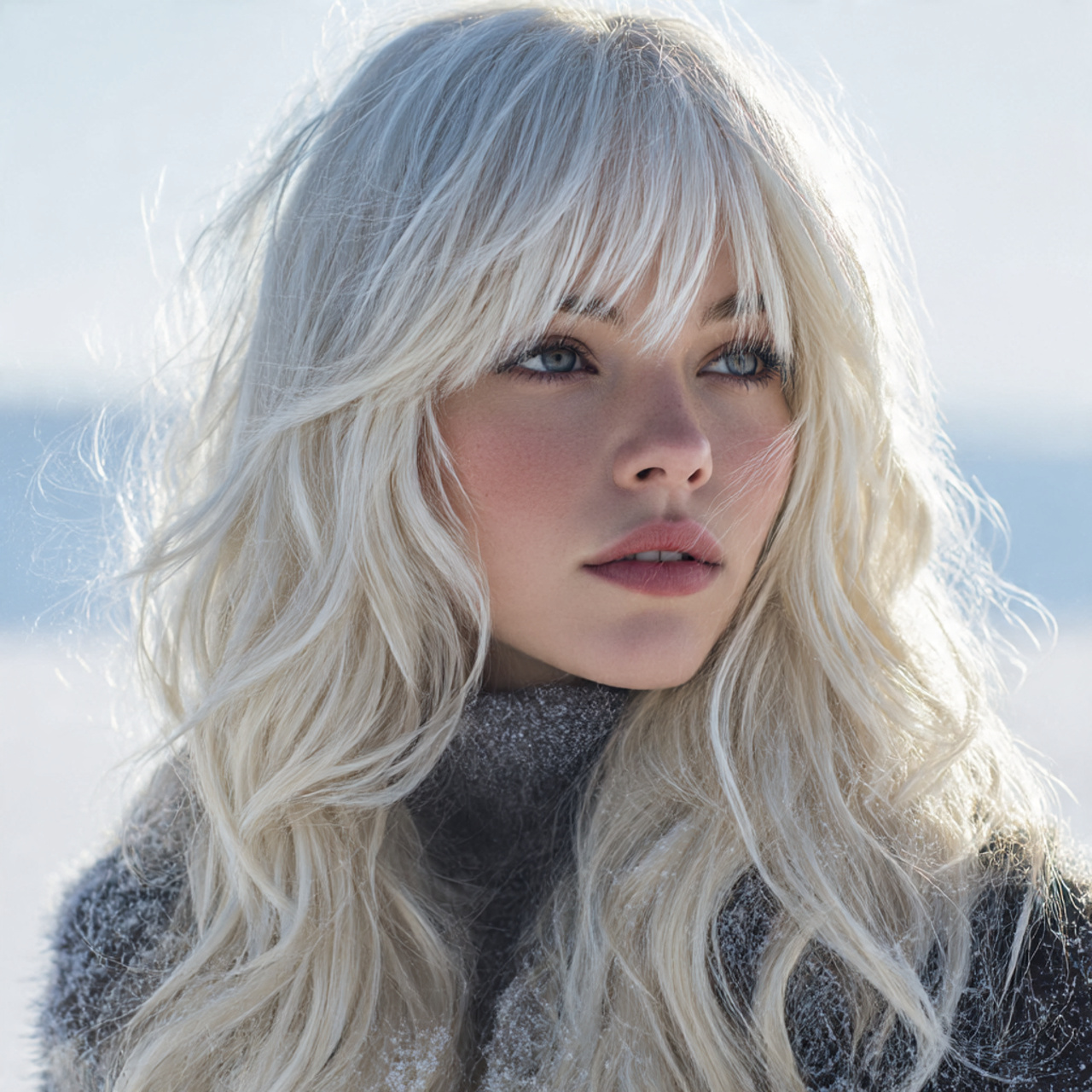 Blonde Wolf Cut with Bangs: 15 Stunning Hair Ideas You Need to Try 1 a model with a platinum ice blonde