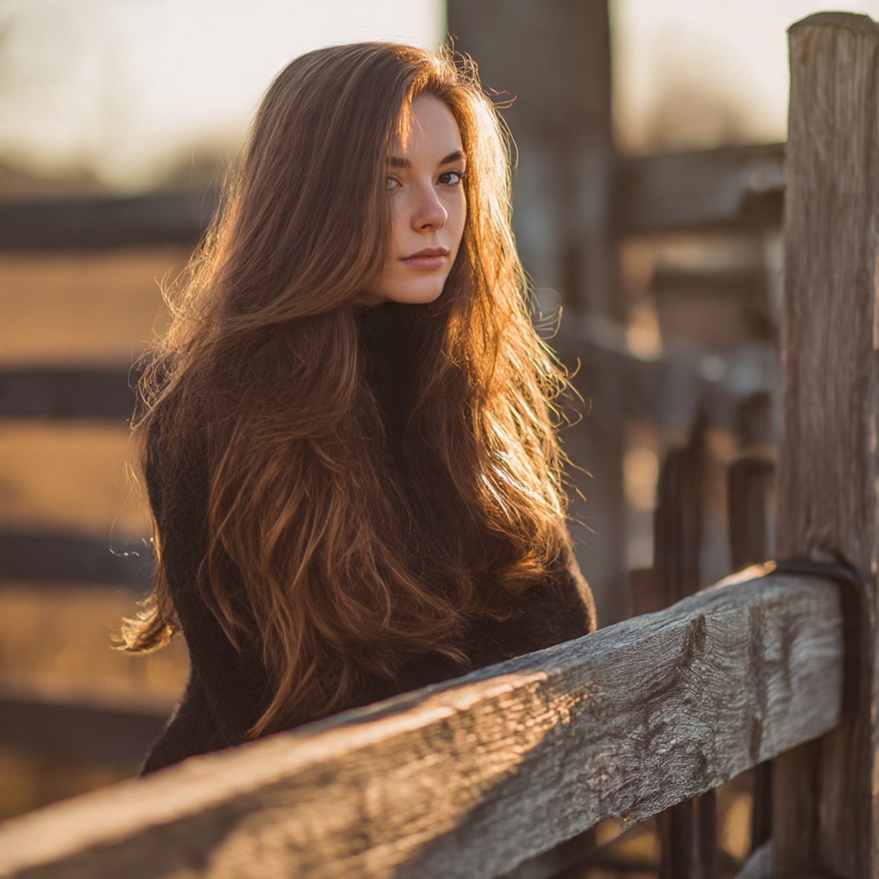 a model with long subtly layered hair