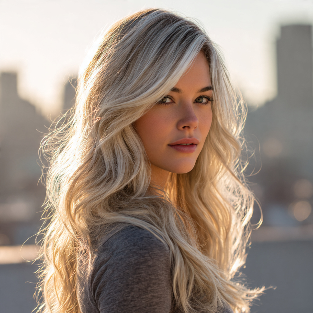 a model with medium length hair featuring silver