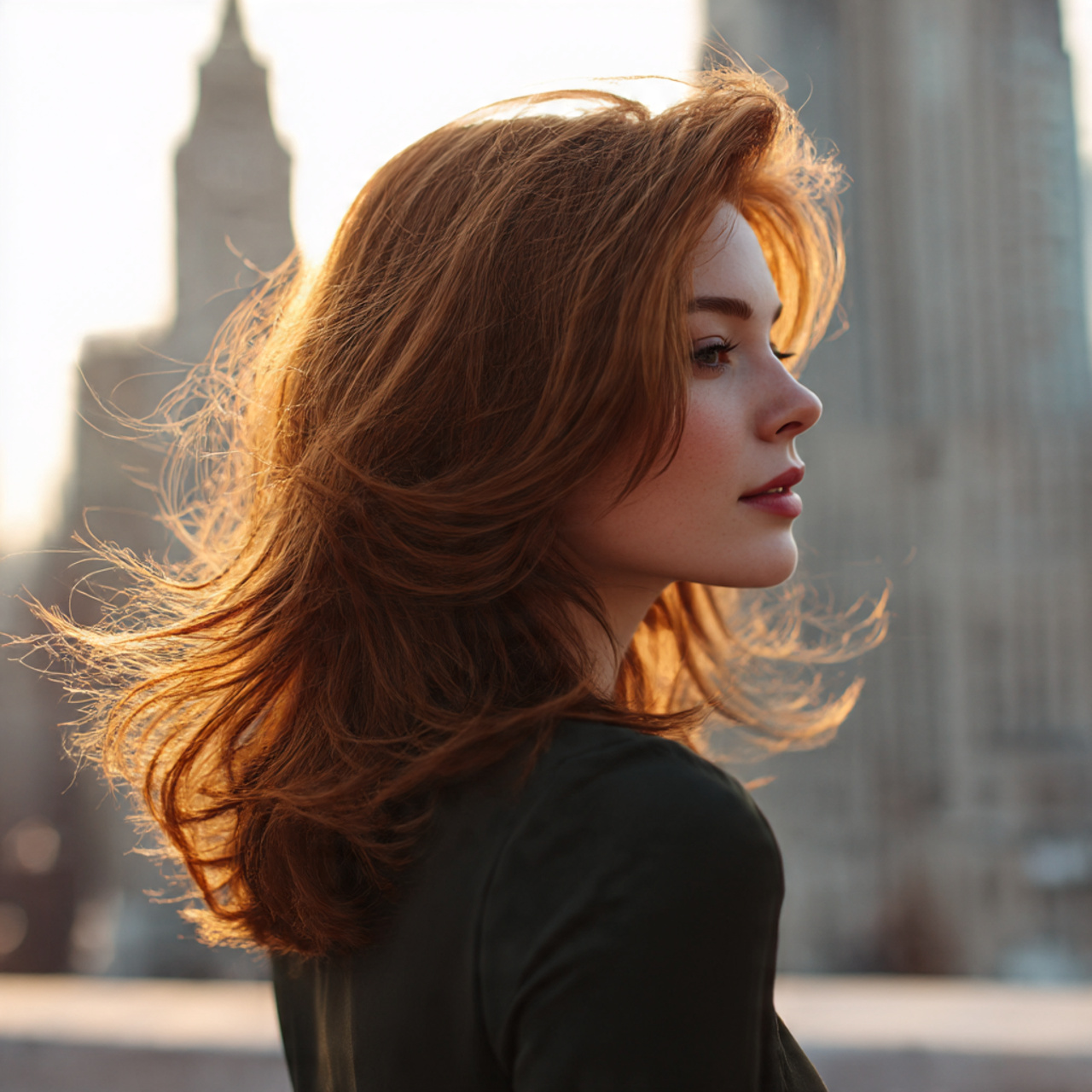 a modern flipped ends blowout hairstyle on