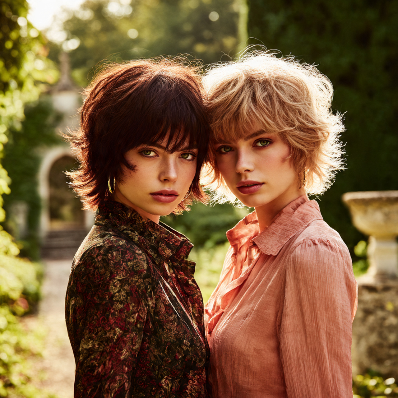 a modern french shag haircut and a