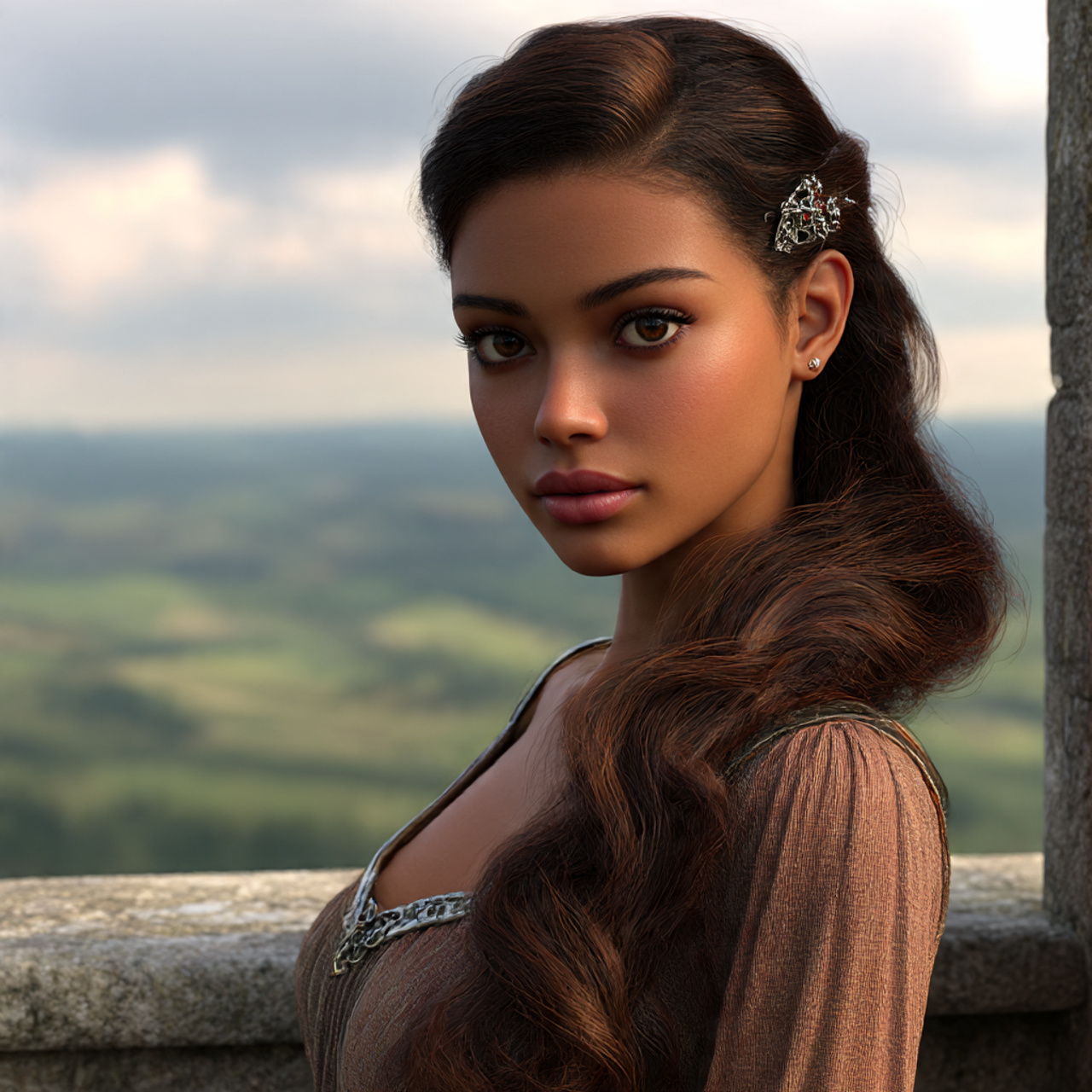27 Perfect Medieval Princesses Hairstyles Ideas for Elegant Styling 20 a modern realistic medieval princess with warm caramel