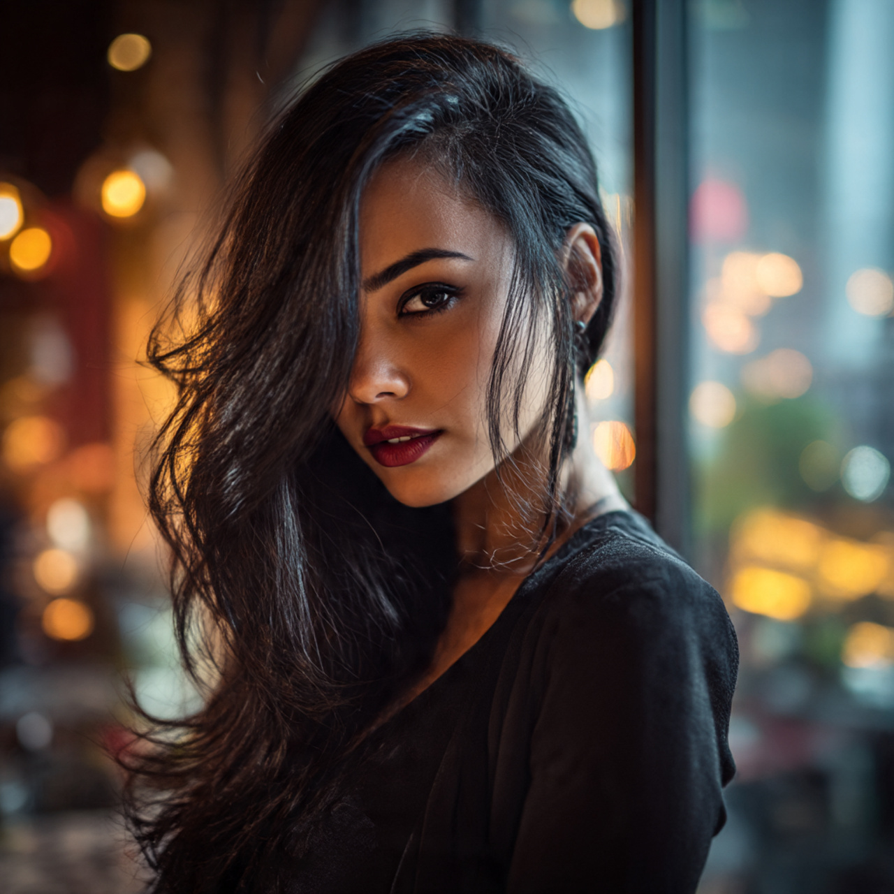 a modern woman with a dramatic deep