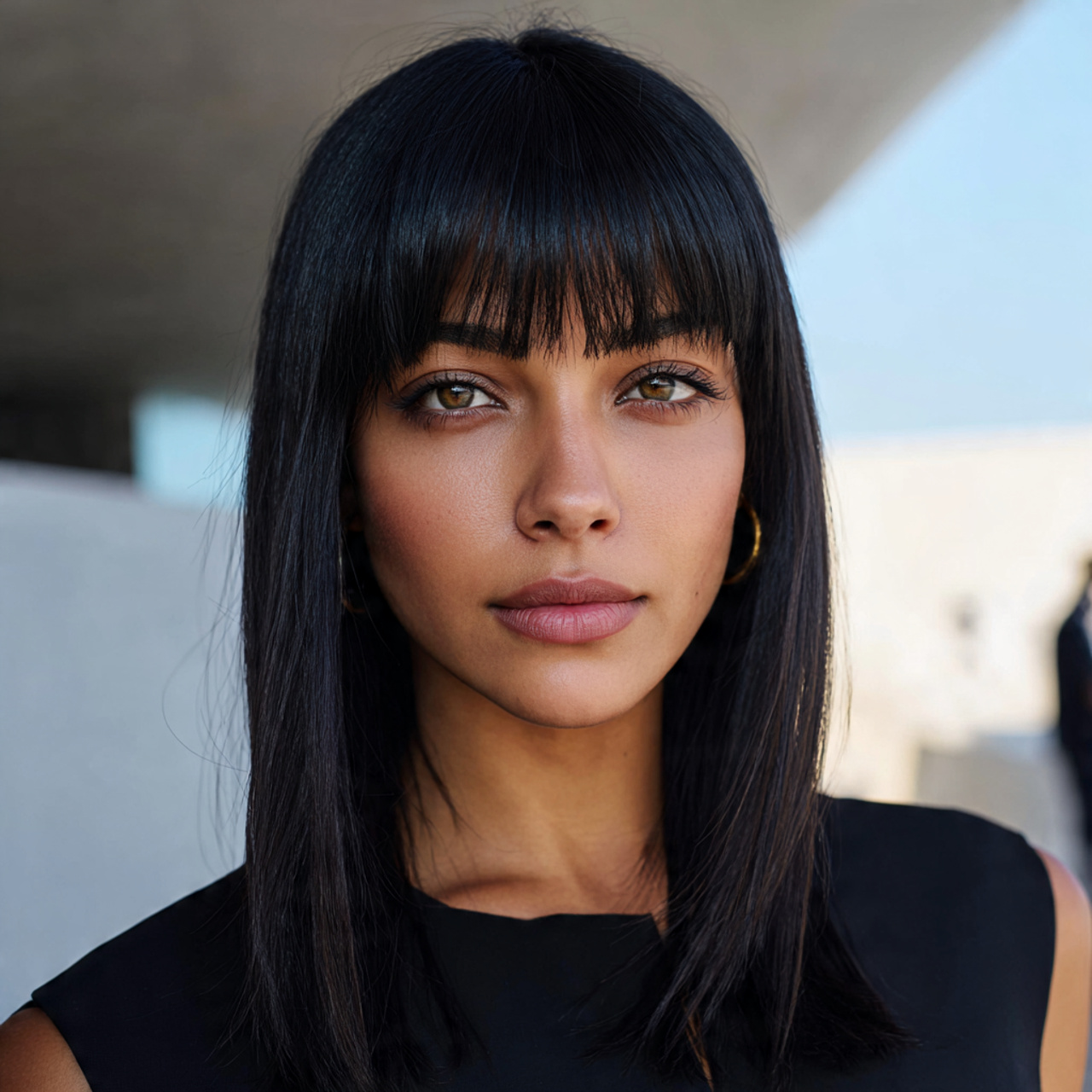 a modern woman with a straight medium