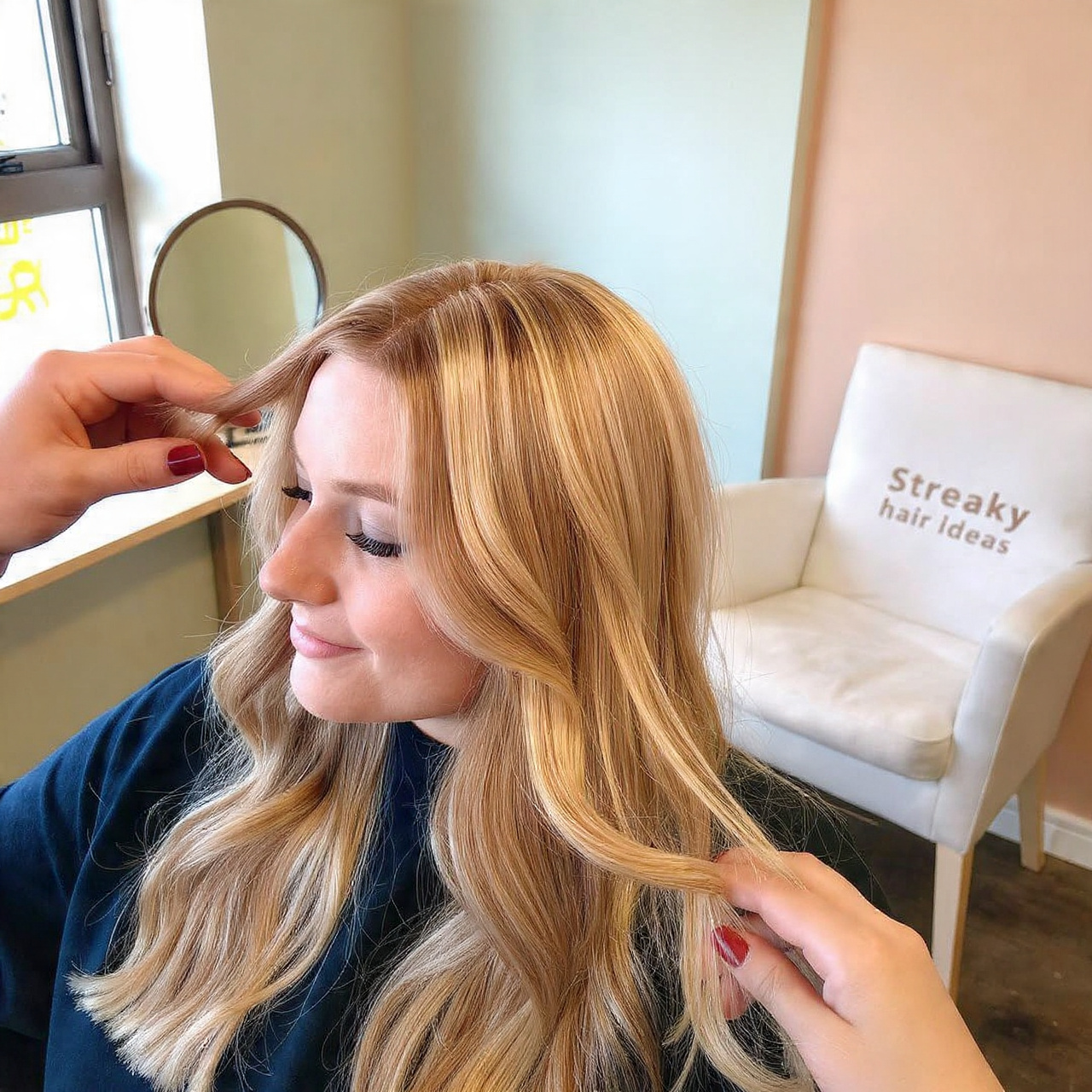 a natural close up of a blonde woman s