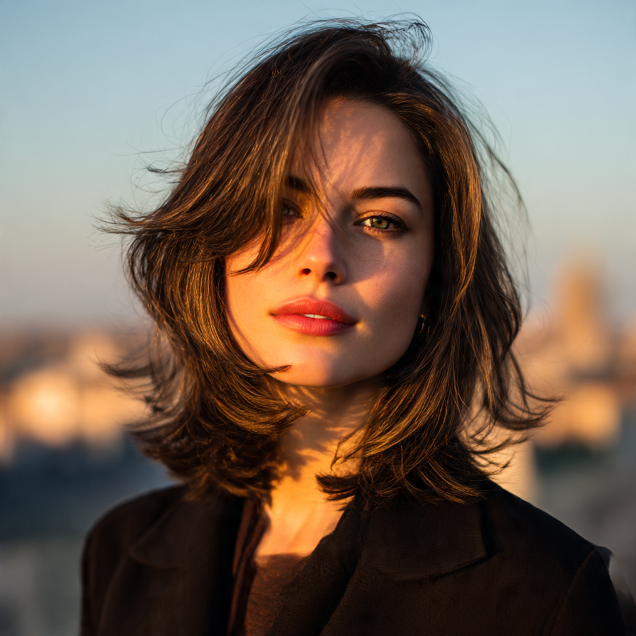 a natural looking woman with a dramatic deep