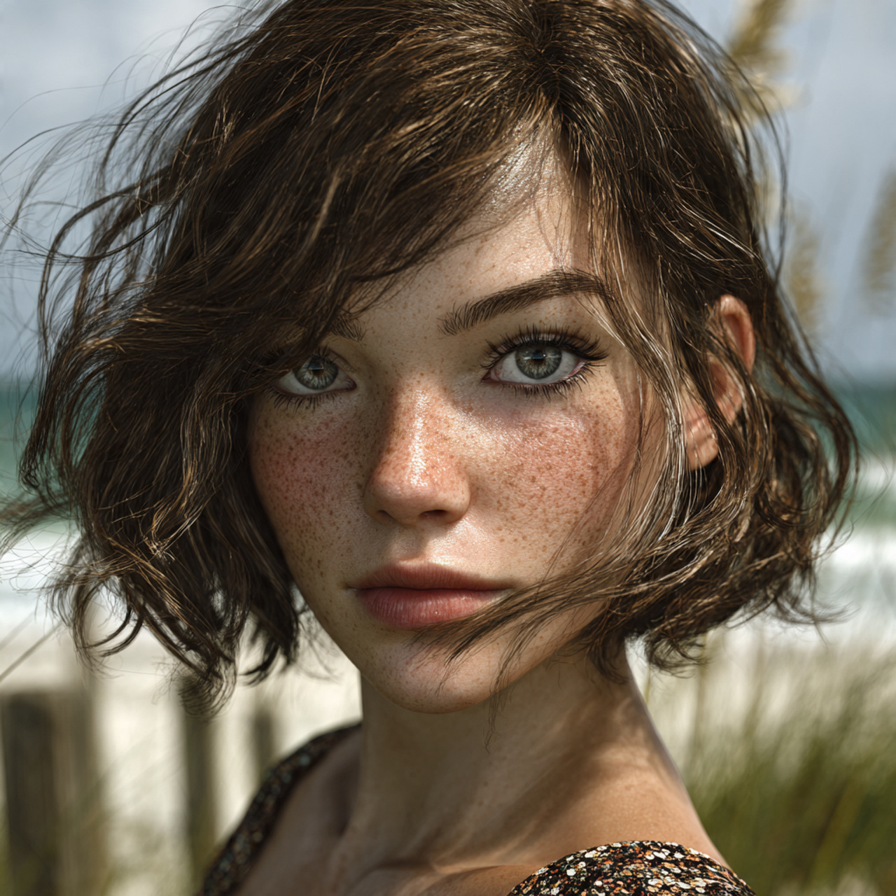 a new natural human face round faced woman