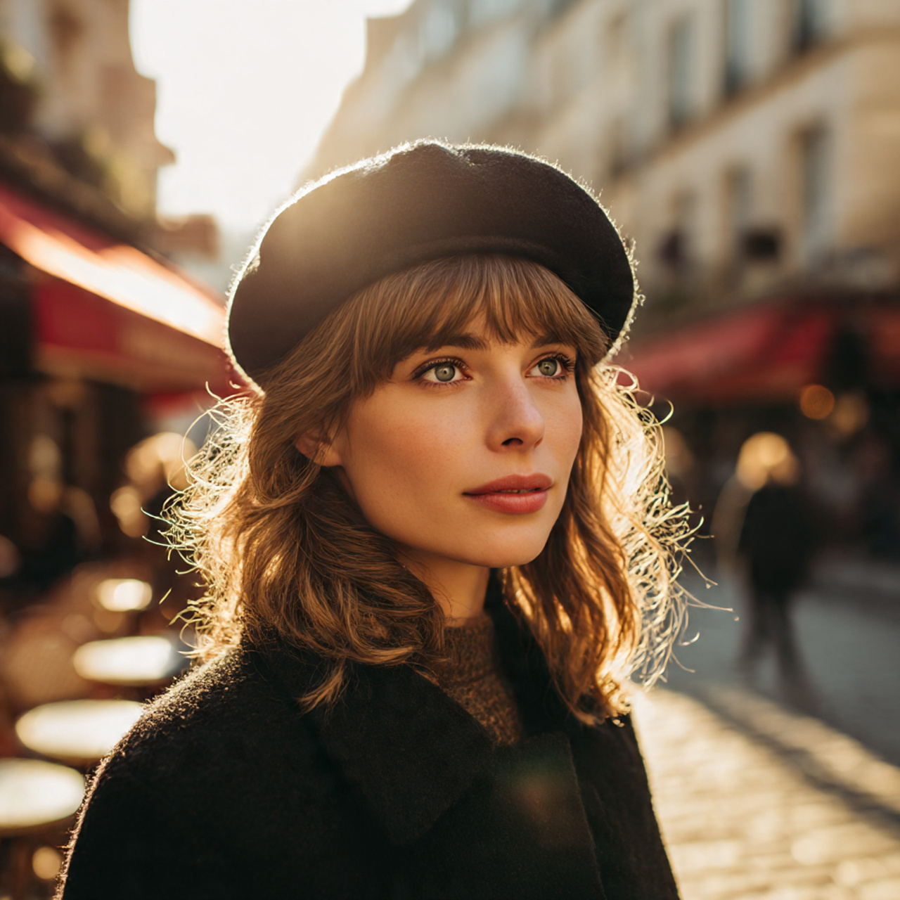 a paris inspired street scene featuring a woman 1