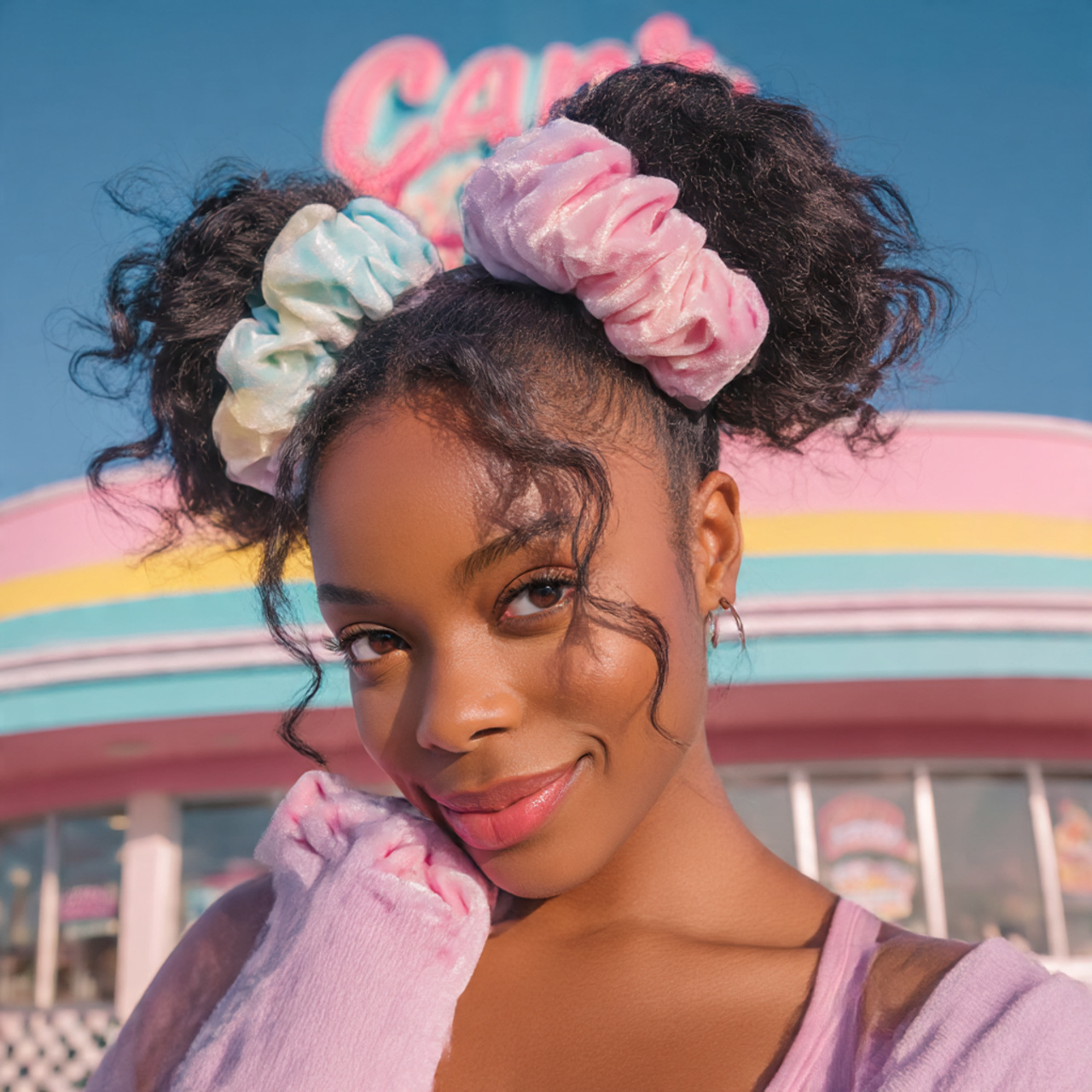 a playful realistic image of a black