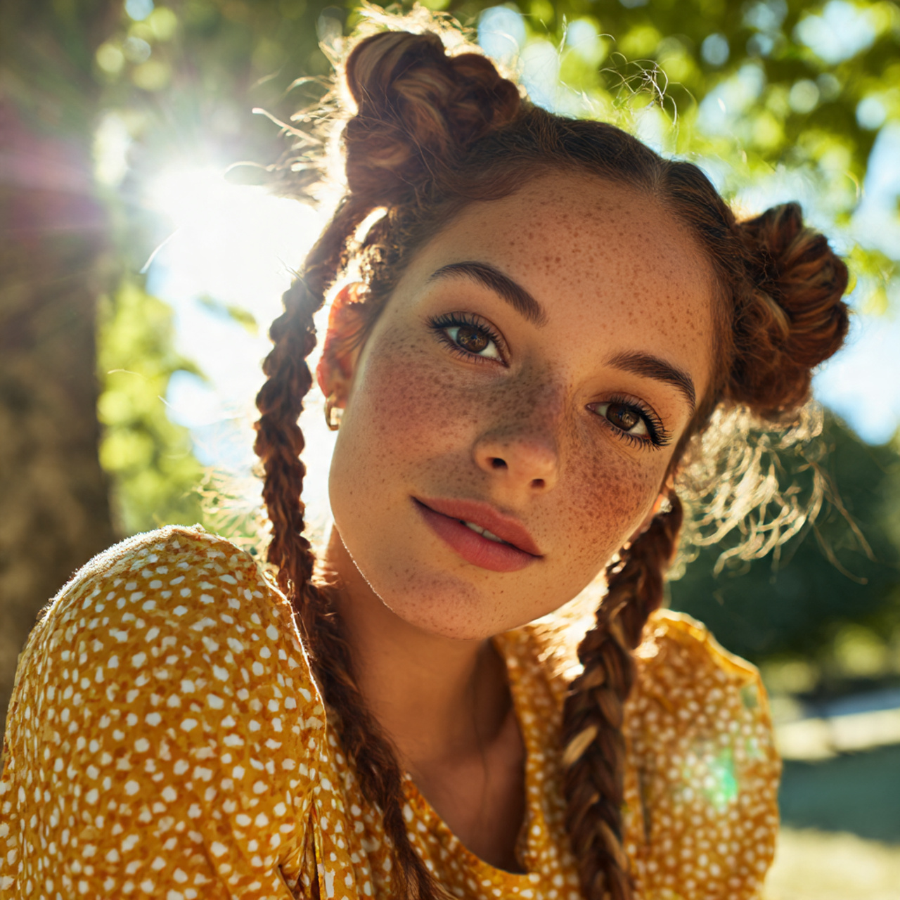 a playful youthful woman with caramel toned skin