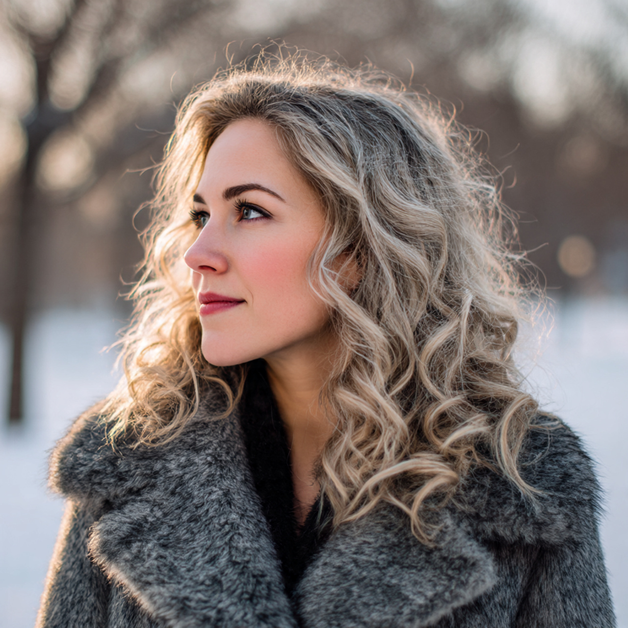 a portrait of a woman outdoors in