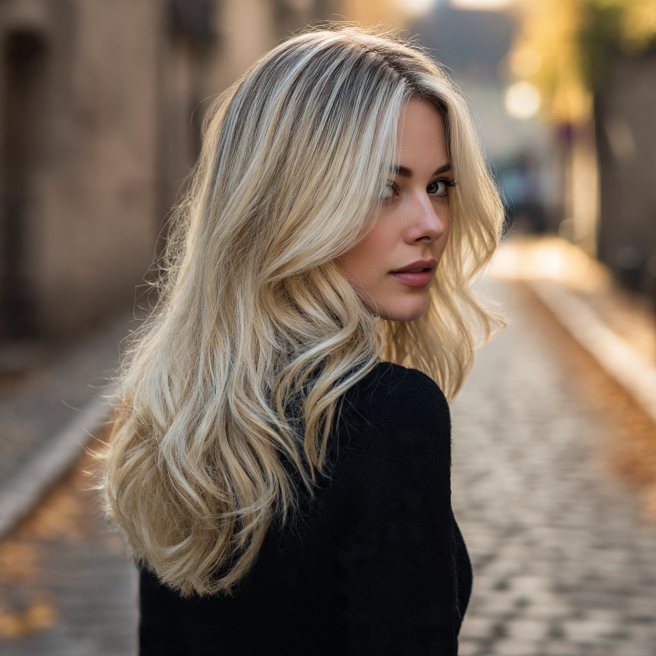 a portrait of a woman with icy