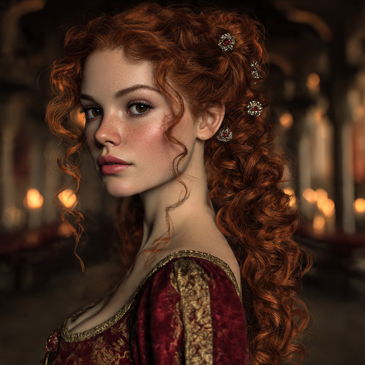 27 Perfect Medieval Princesses Hairstyles Ideas for Elegant Styling 25 a real human woman with auburn hair