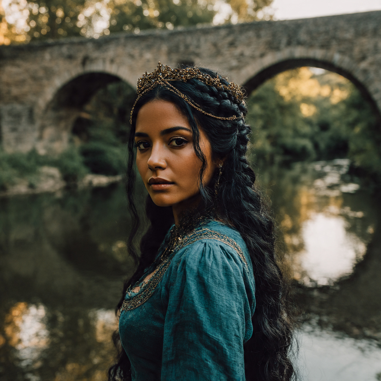 27 Perfect Medieval Princesses Hairstyles Ideas for Elegant Styling 24 a real human woman with long black