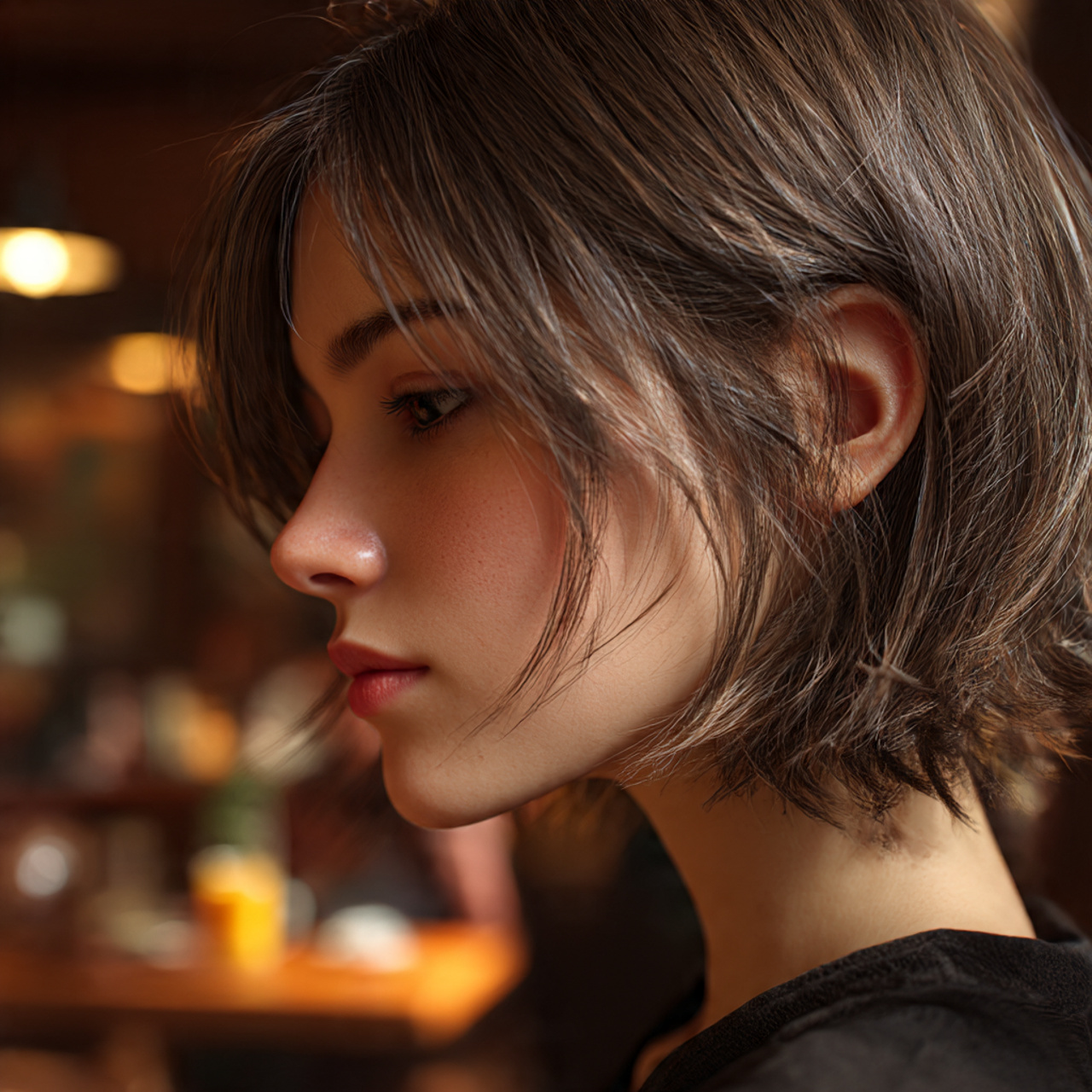 a realistic close up of a woman with 3