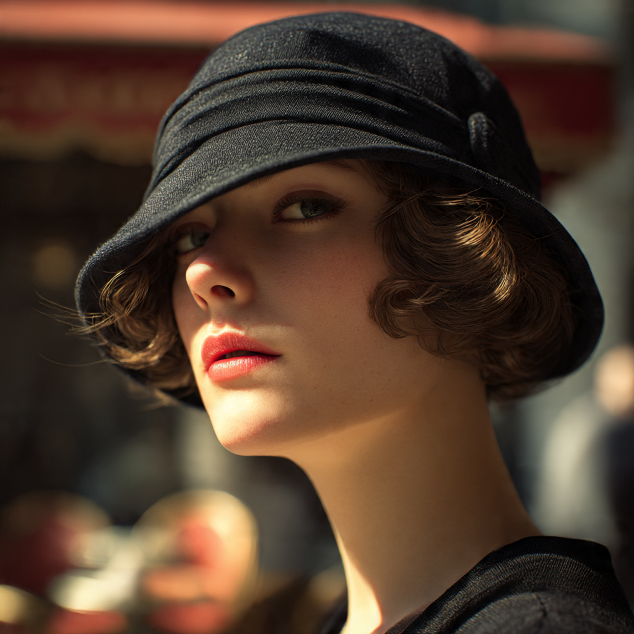 a realistic close up of an elegant woman 1