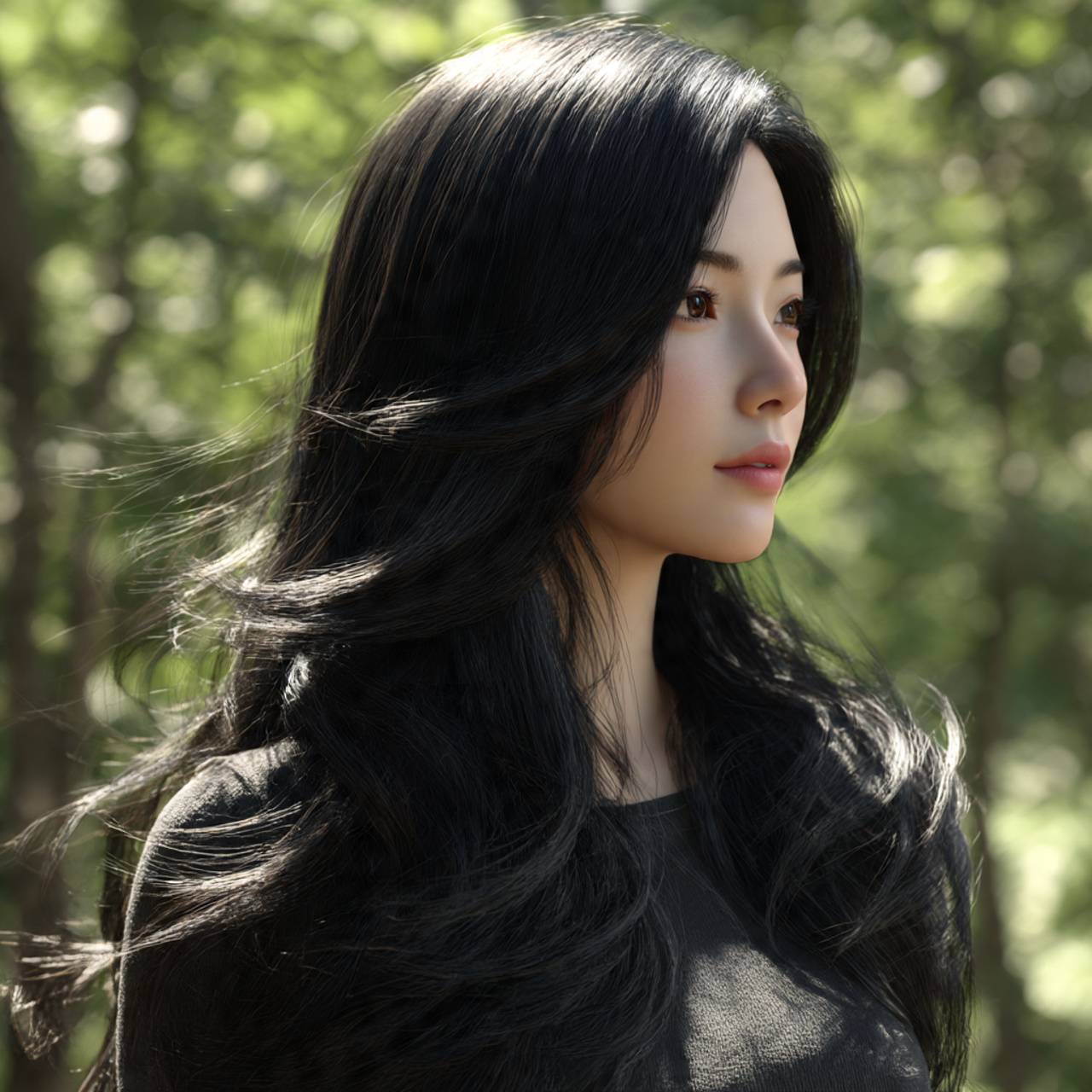 a realistic image of a korean woman