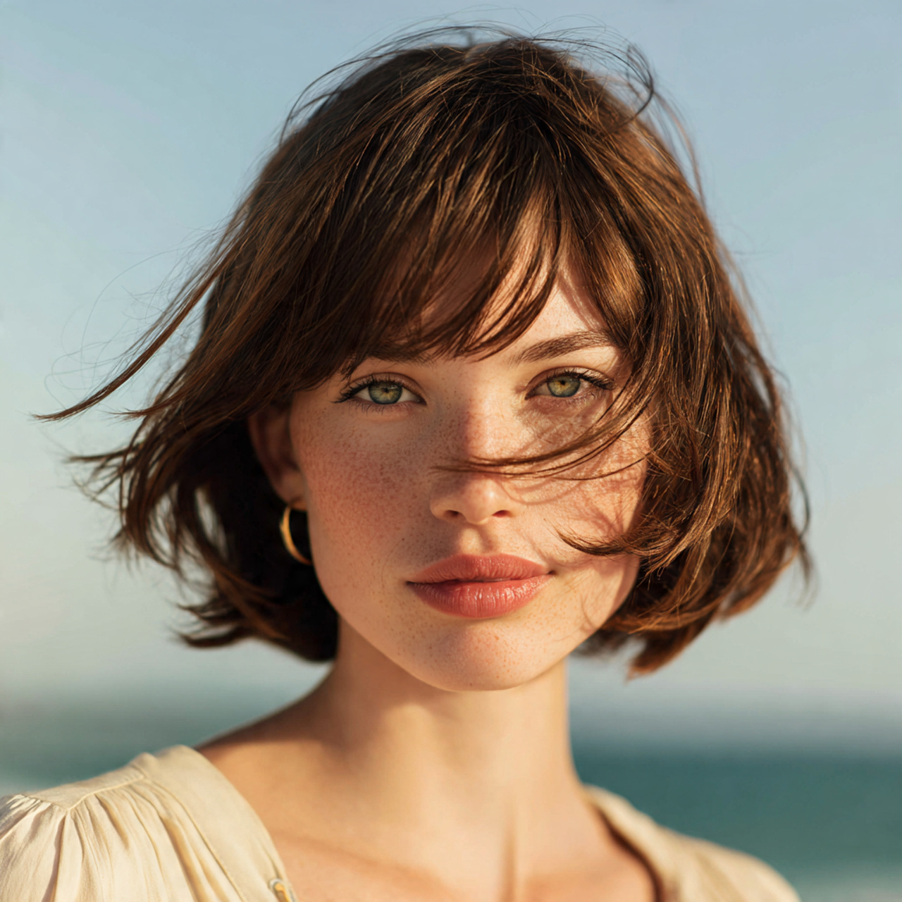 a realistic image of a woman with 14