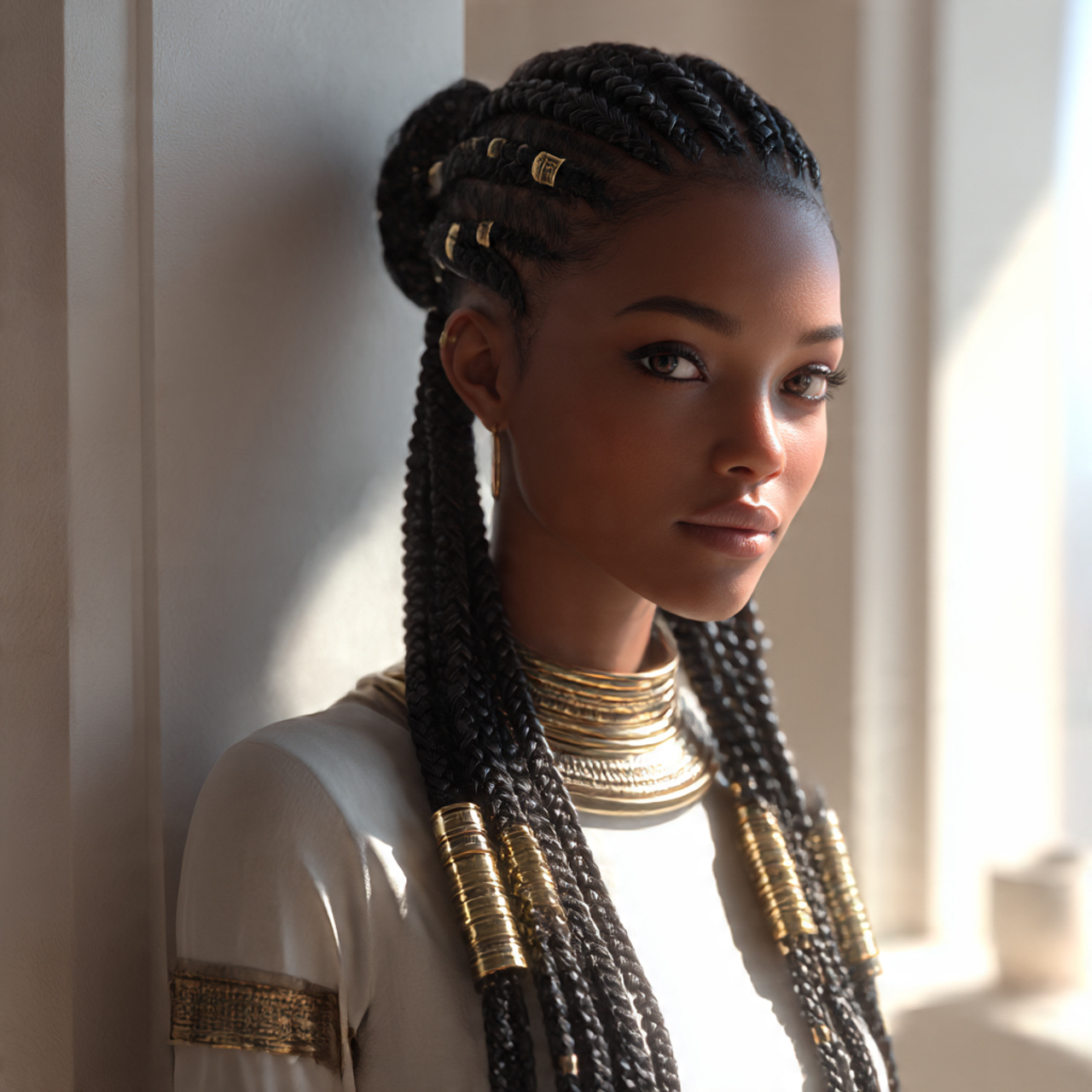 a realistic image of an elegant african