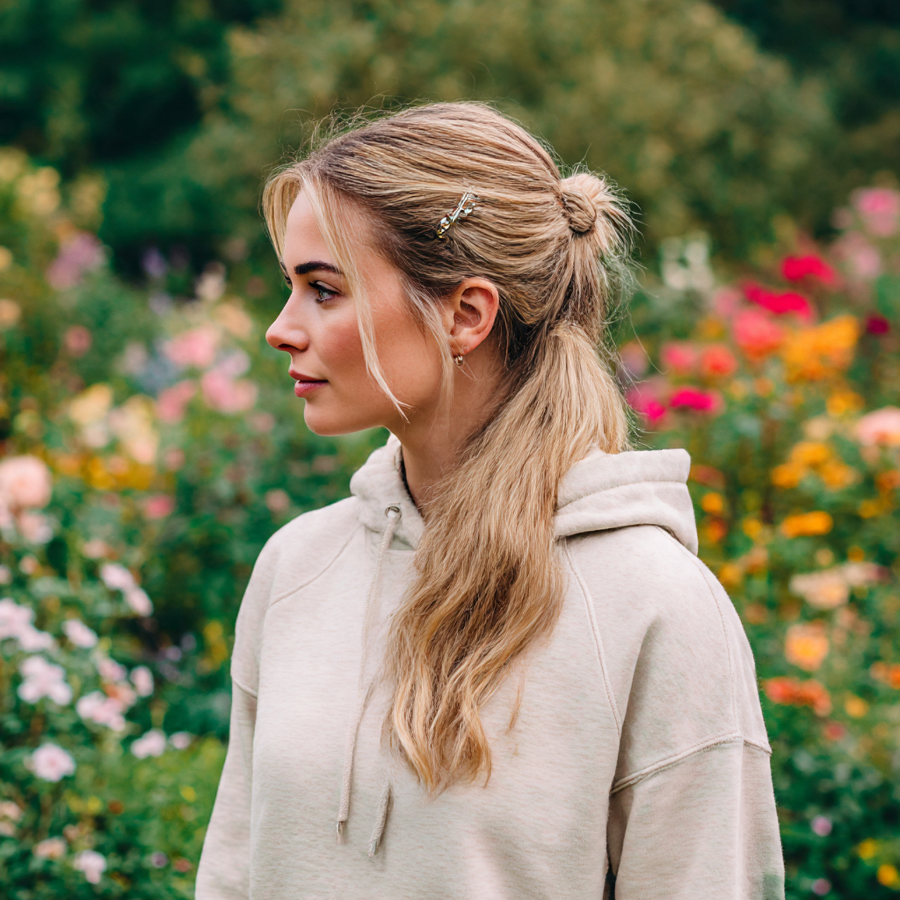 a realistic lifestyle shot of a woman