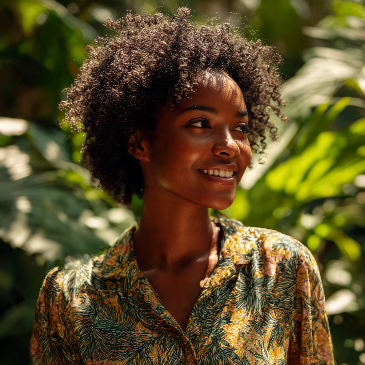 a realistic medium shot of an african woman